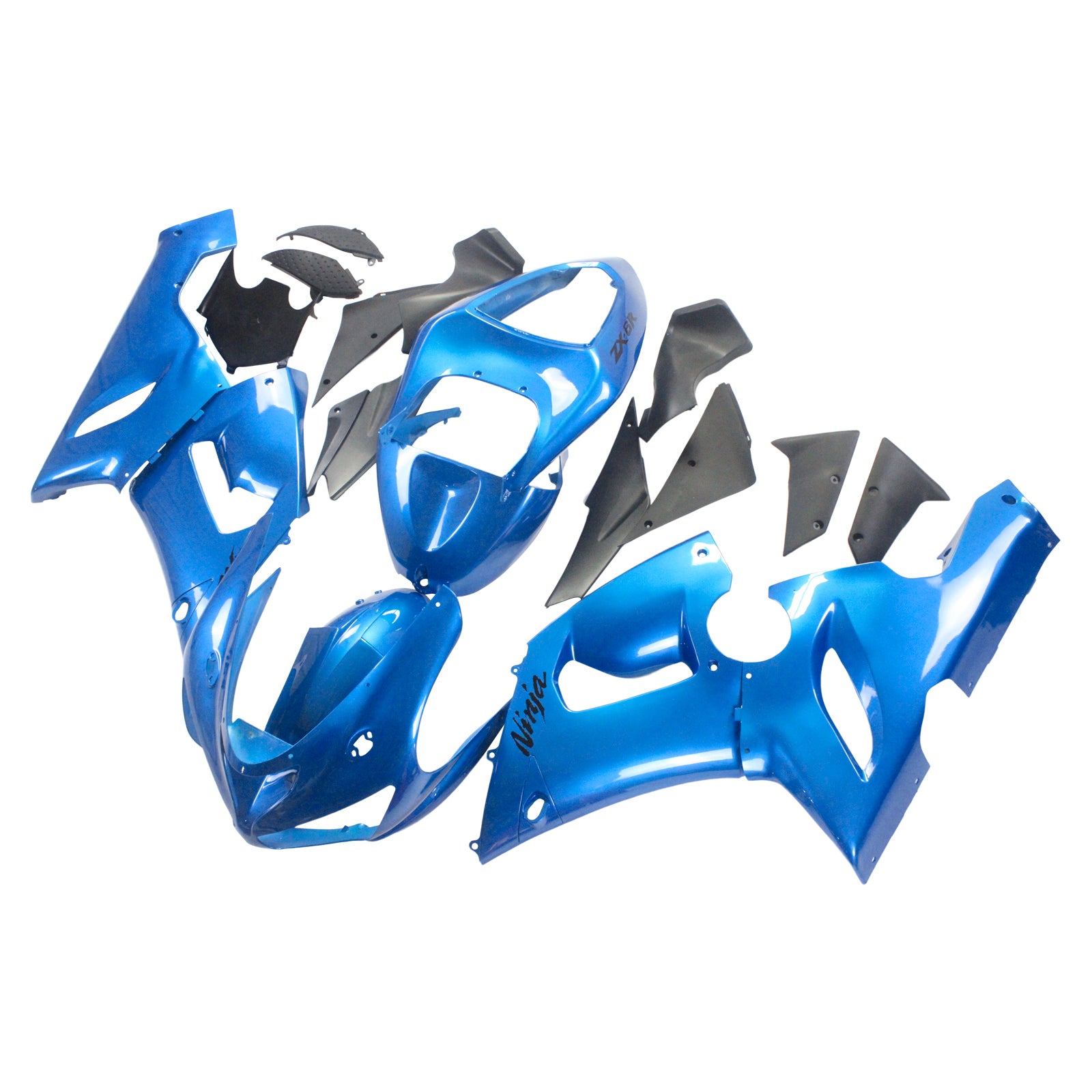 2005-2006 Kawasaki ZX6R 636 Amotopart injectiekuipset carrosserie kunststof ABS #127