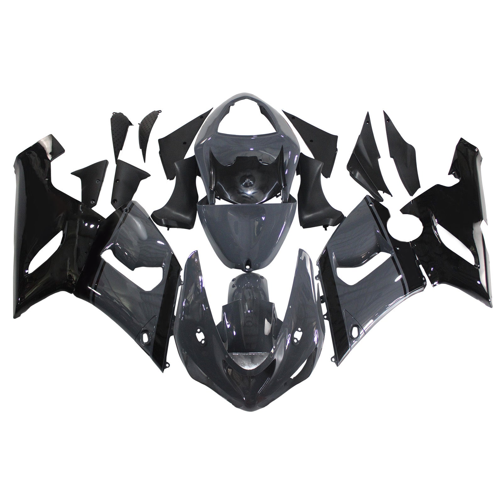 2005-2006 Kawasaki ZX6R 636 Amotopart Kit de carénage d'injection carrosserie plastique ABS #133