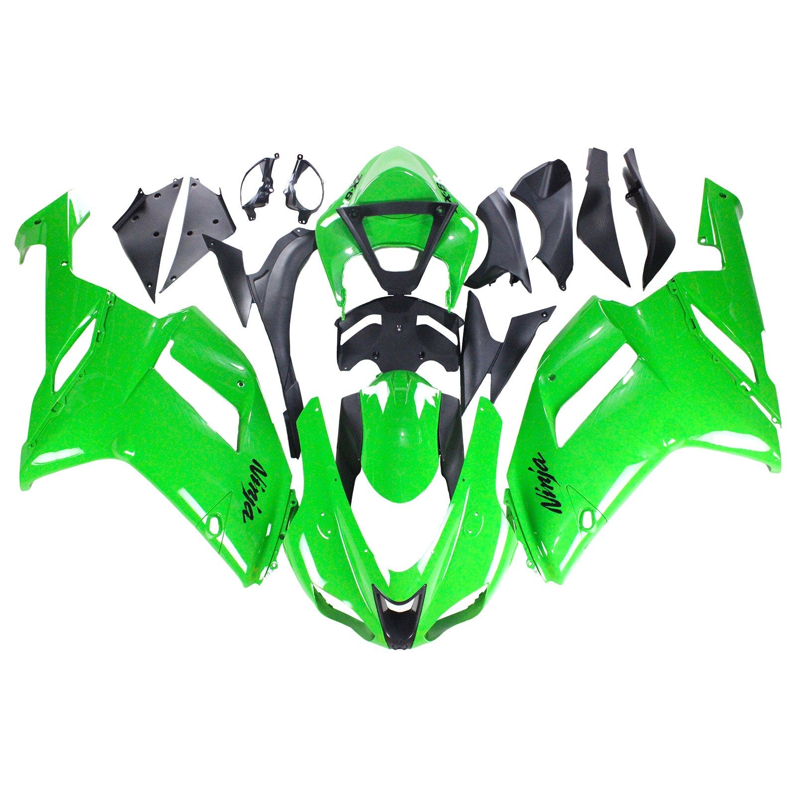 2007-2008 Kawasaki ZX6R 636 Amotopart Kit de carenado de inyección Carrocería Plástico ABS # 122