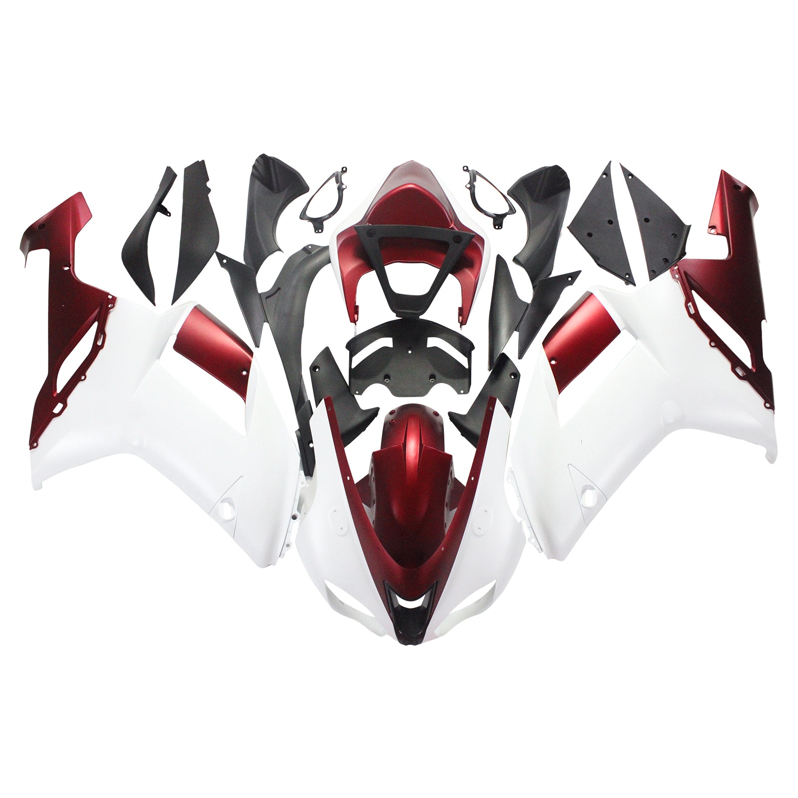 2007-2008 Kawasaki ZX6R 636 Amotopart Kit de carenado de inyección Carrocería Plástico ABS # 133