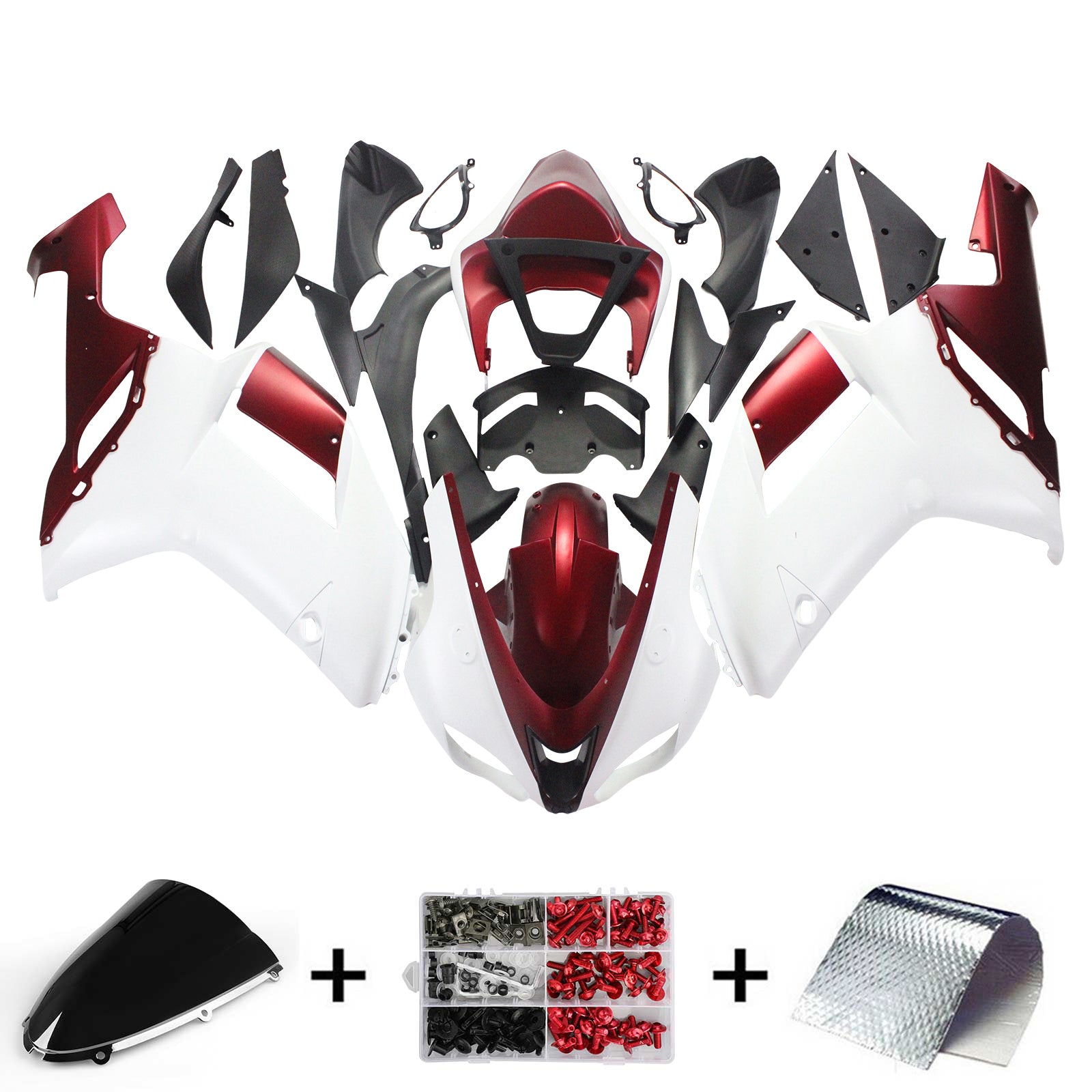 2007-2008 Kawasaki ZX6R 636 Amotopart Injection Fairing Kit Bodywork Plastic ABS #133