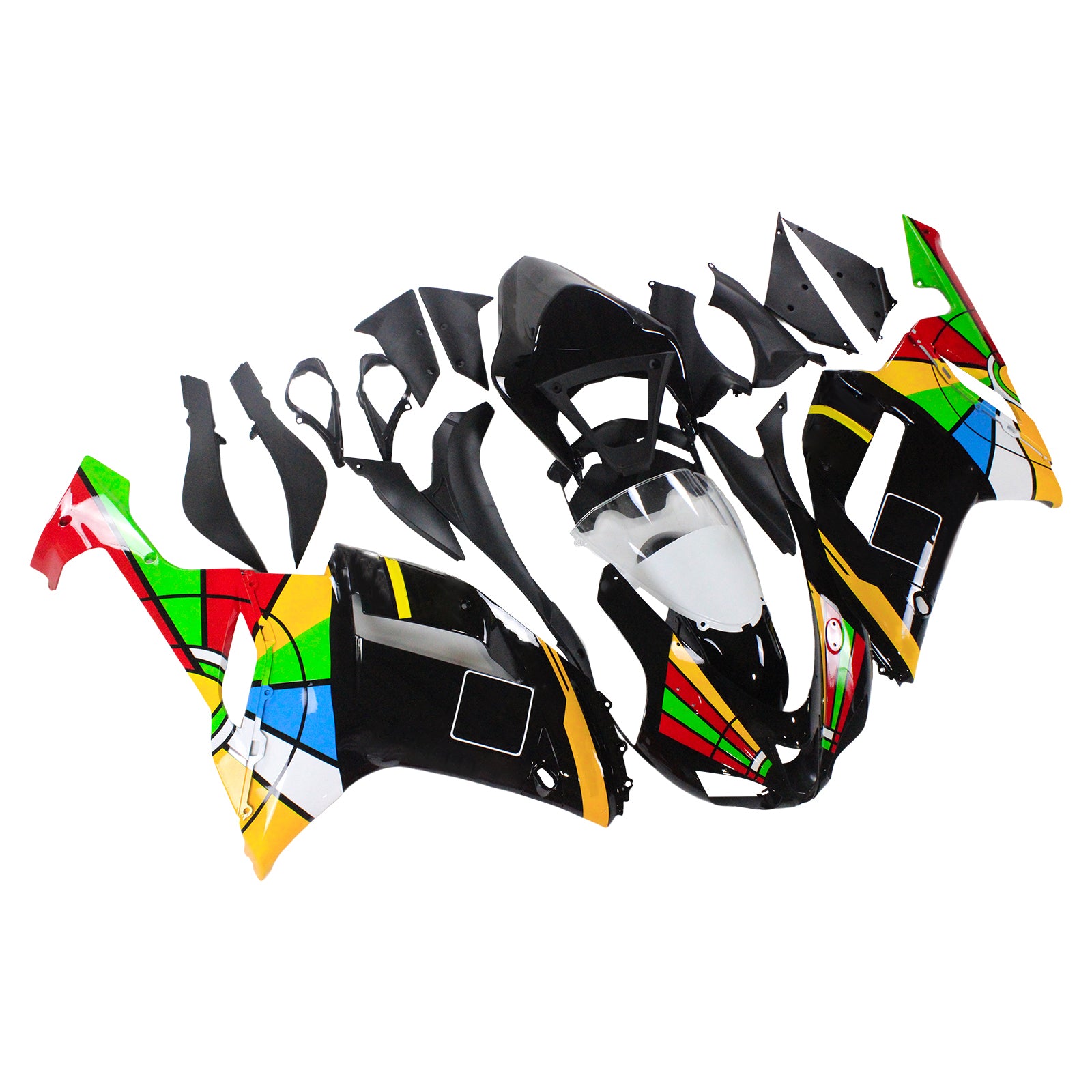 2007-2008 Kawasaki ZX6R 636 Amotopart vstrekovacia kapotážová súprava karosérií Plast ABS #134