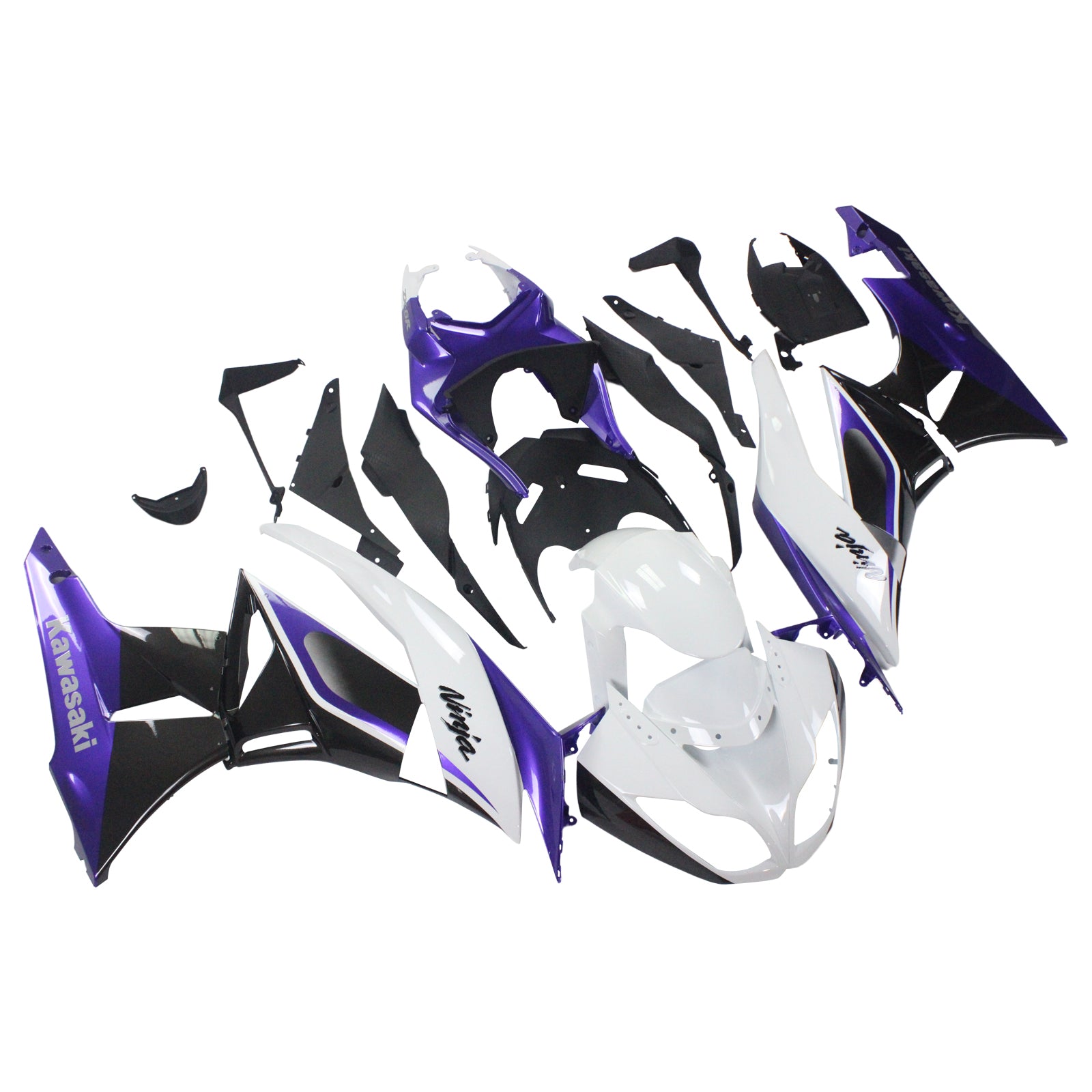 2009-2012 Kawasaki ZX6R 636 Amotopart Kit de carénage d'injection carrosserie plastique ABS #105