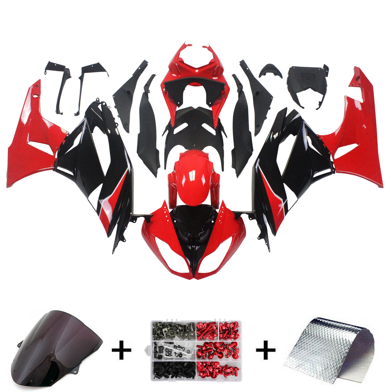 2009-2012 Kawasaki ZX6R 636 Amotopart Injeksjon Fairing Kit Bodywork Plastic ABS #112