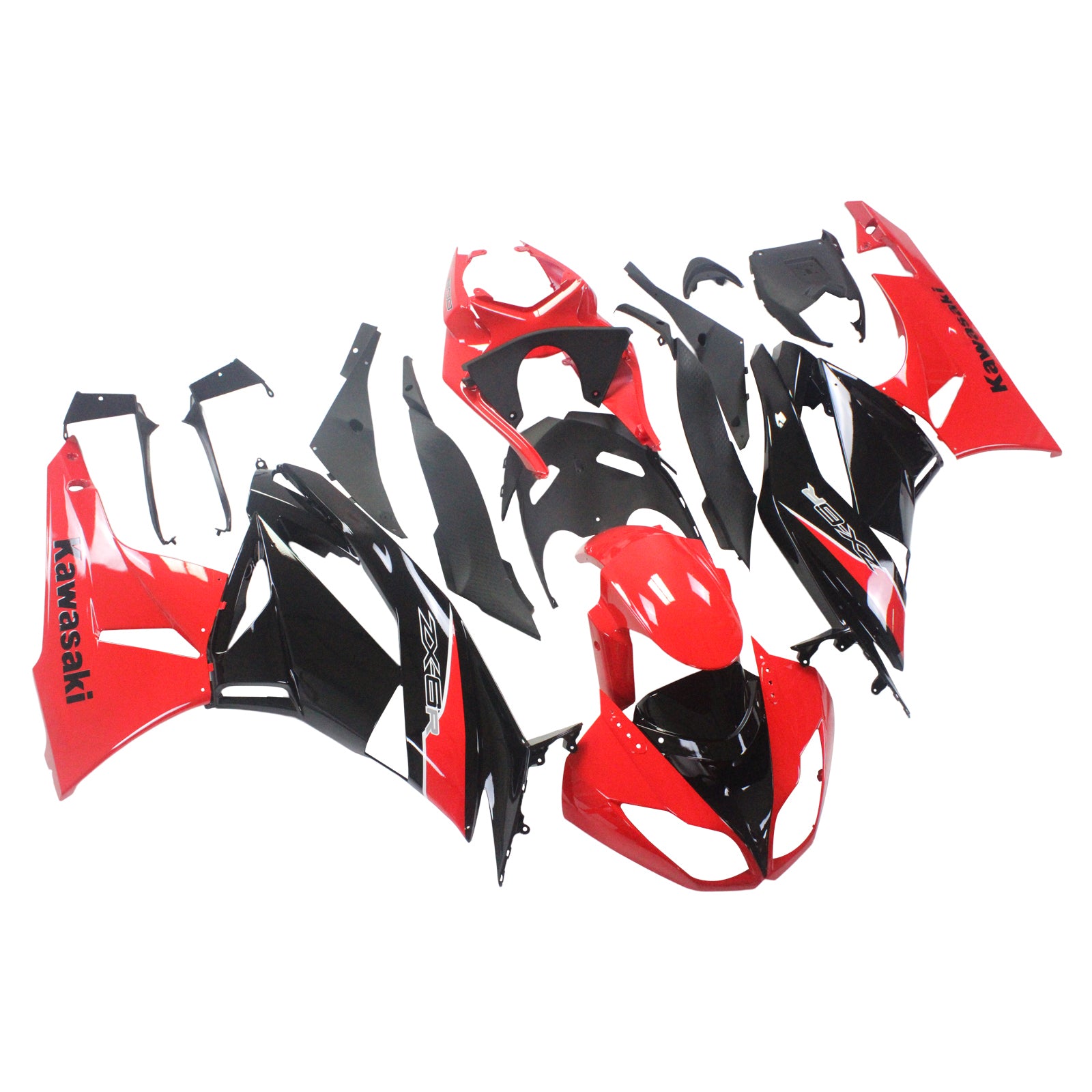 2009-2012 Kawasaki ZX6R 636 Amotopart Injeksjon Fairing Kit Bodywork Plastic ABS #112