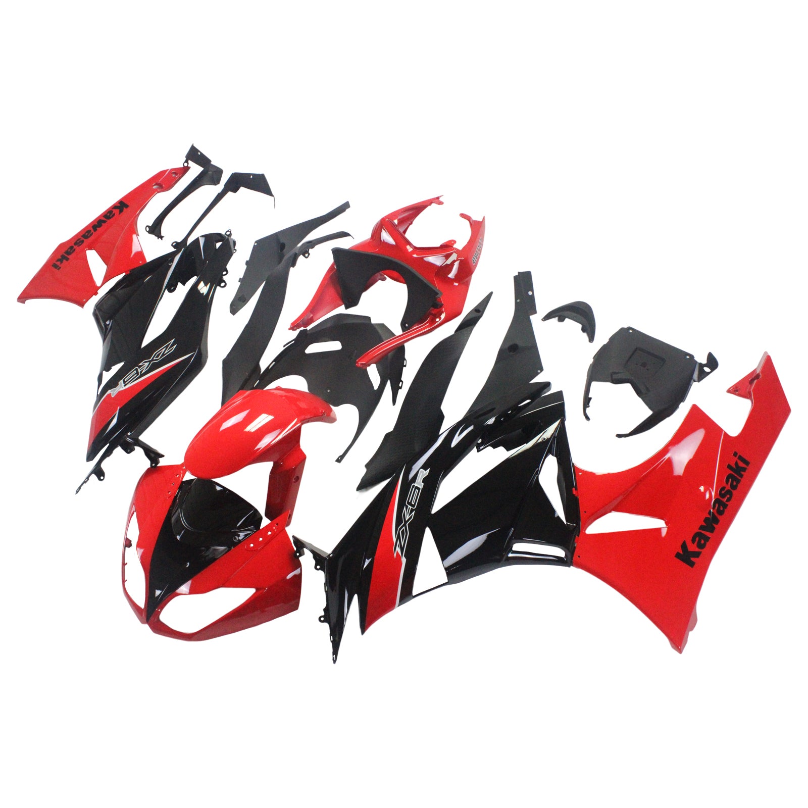 2009-2012 Kawasaki ZX6R 636 Amotopart Injeksjon Fairing Kit Bodywork Plastic ABS #112