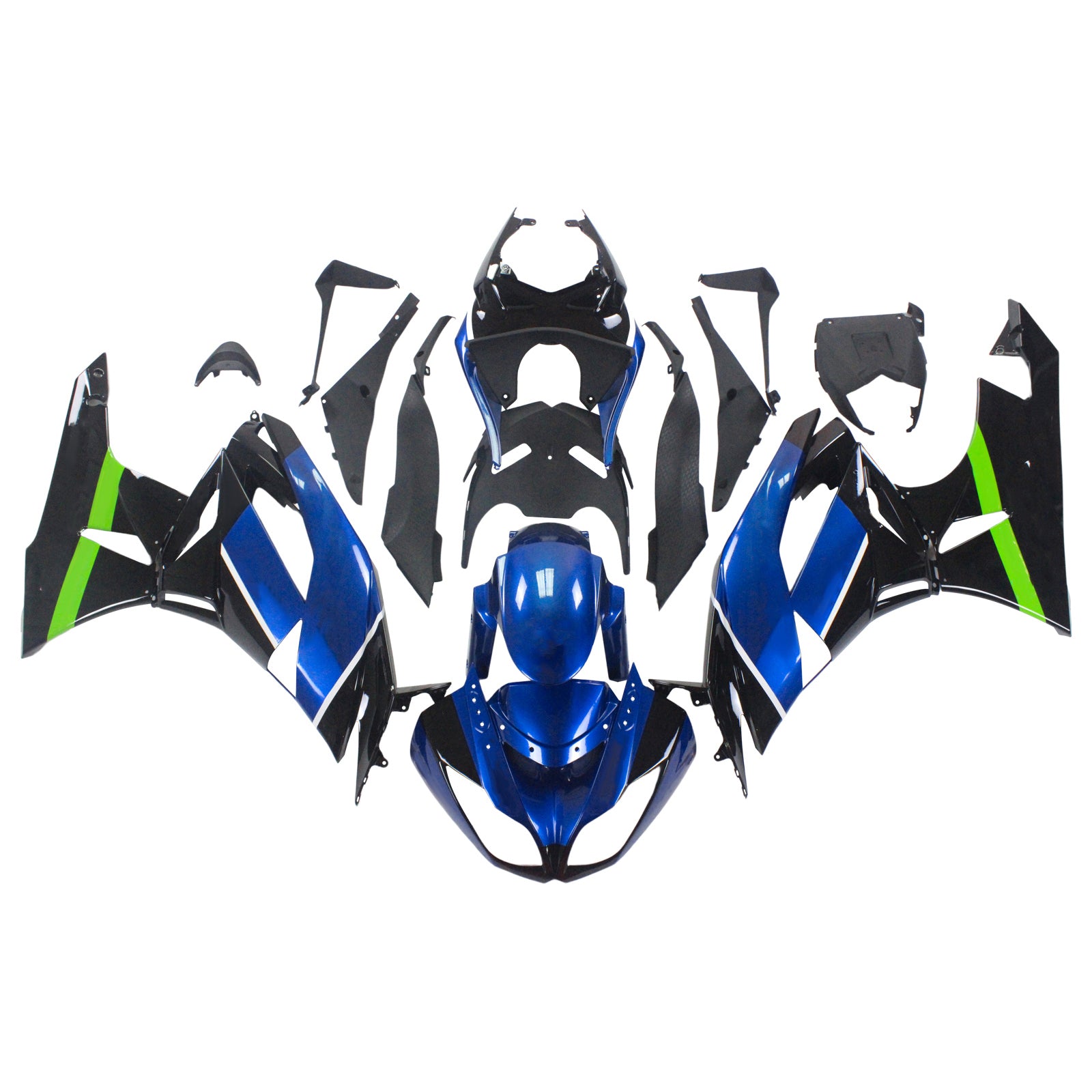 2009-2012 Kawasaki ZX6R 636 Amotopart Injeksjon Fairing Kit Bodywork Plast Abs #115