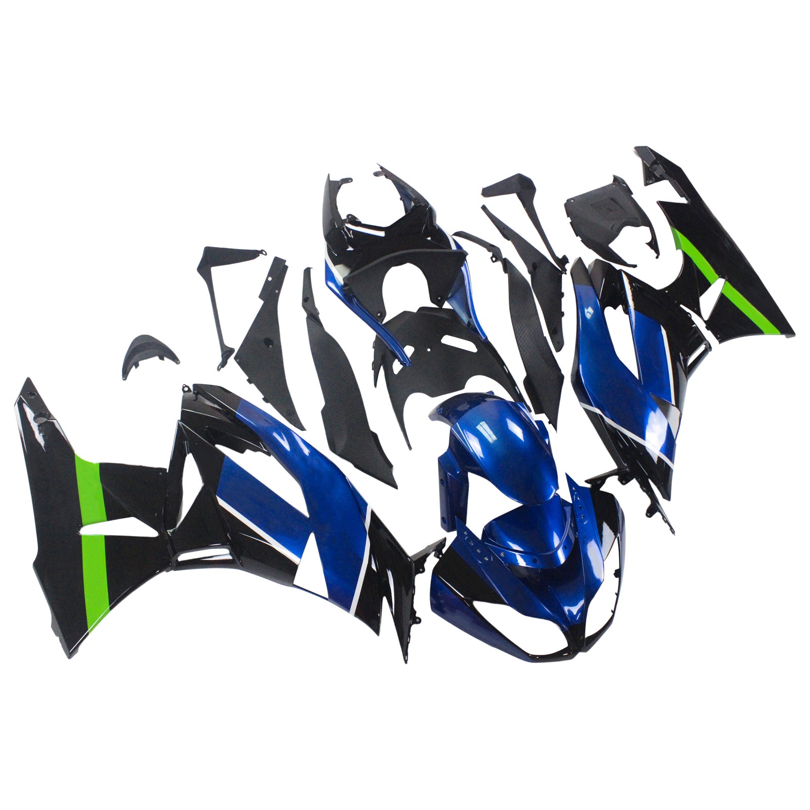 2009-2012 Kawasaki ZX6R 636 Amotopart Injeksjon Fairing Kit Bodywork Plast Abs #115