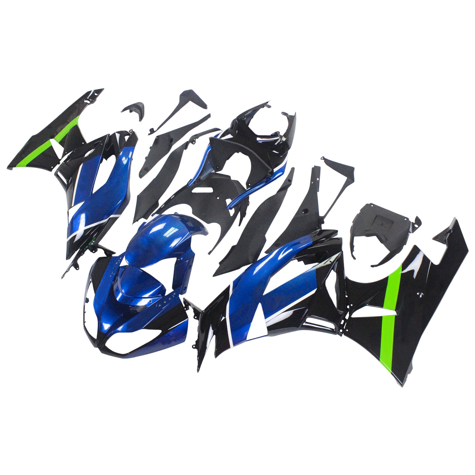 2009-2012 Kawasaki ZX6R 636 Amotopart Injeksjon Fairing Kit Bodywork Plast Abs #115