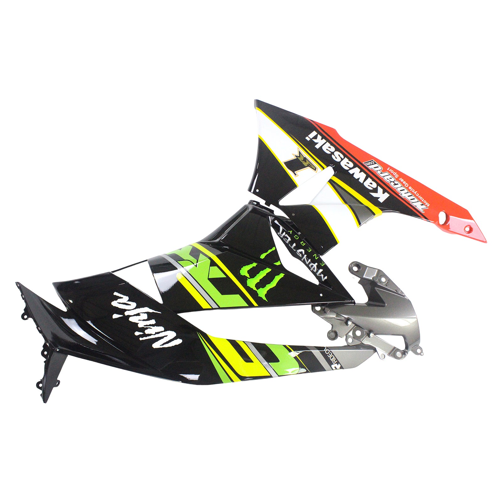 2009-2012 Kawasaki ZX6R 636 Amotopart Kit de carenado de inyección Carrocería Plástico ABS # 116