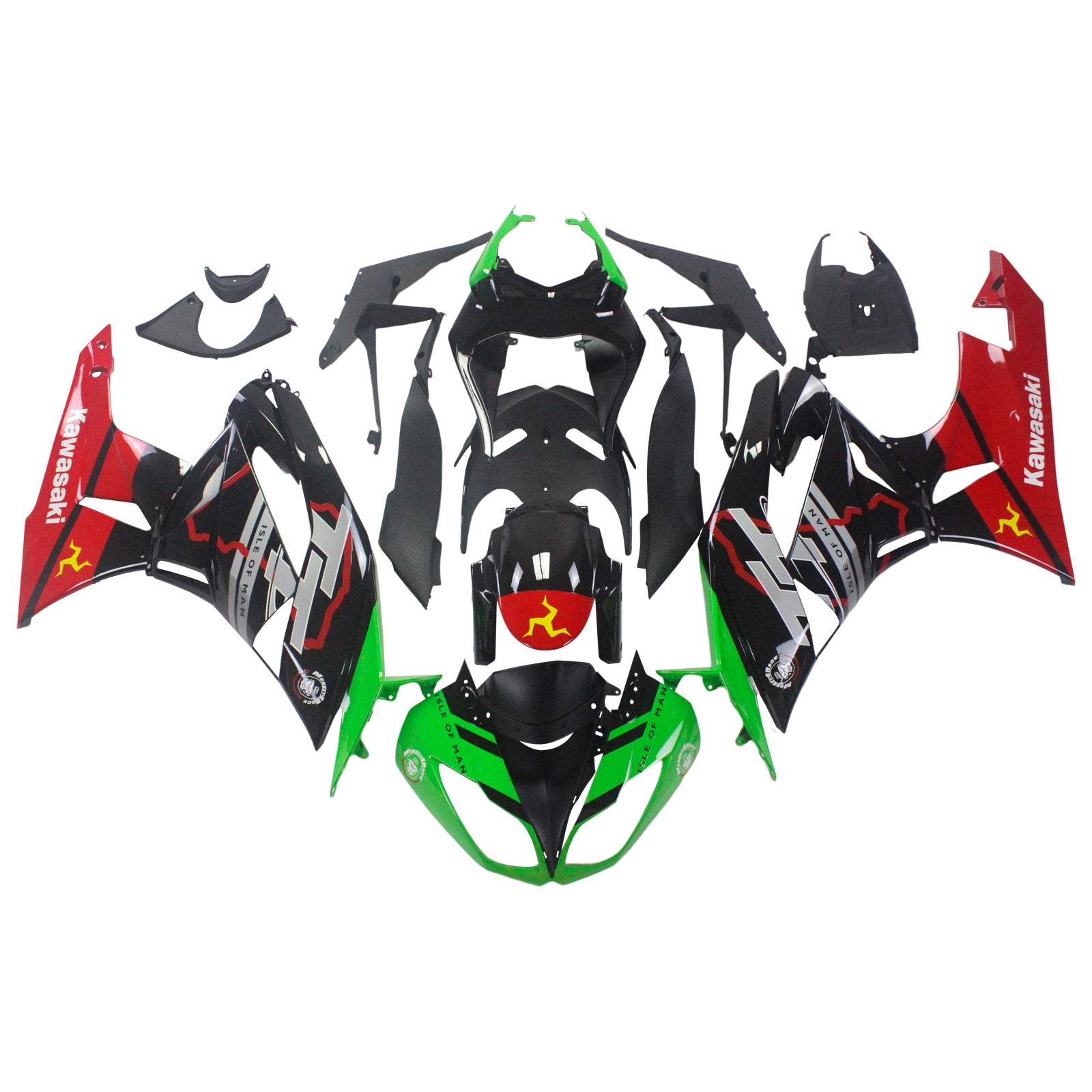 2009-2012 Kawasaki ZX6R 636 Amotopart Injeksjon Fairing Kit Bodywork Plast Abs #117