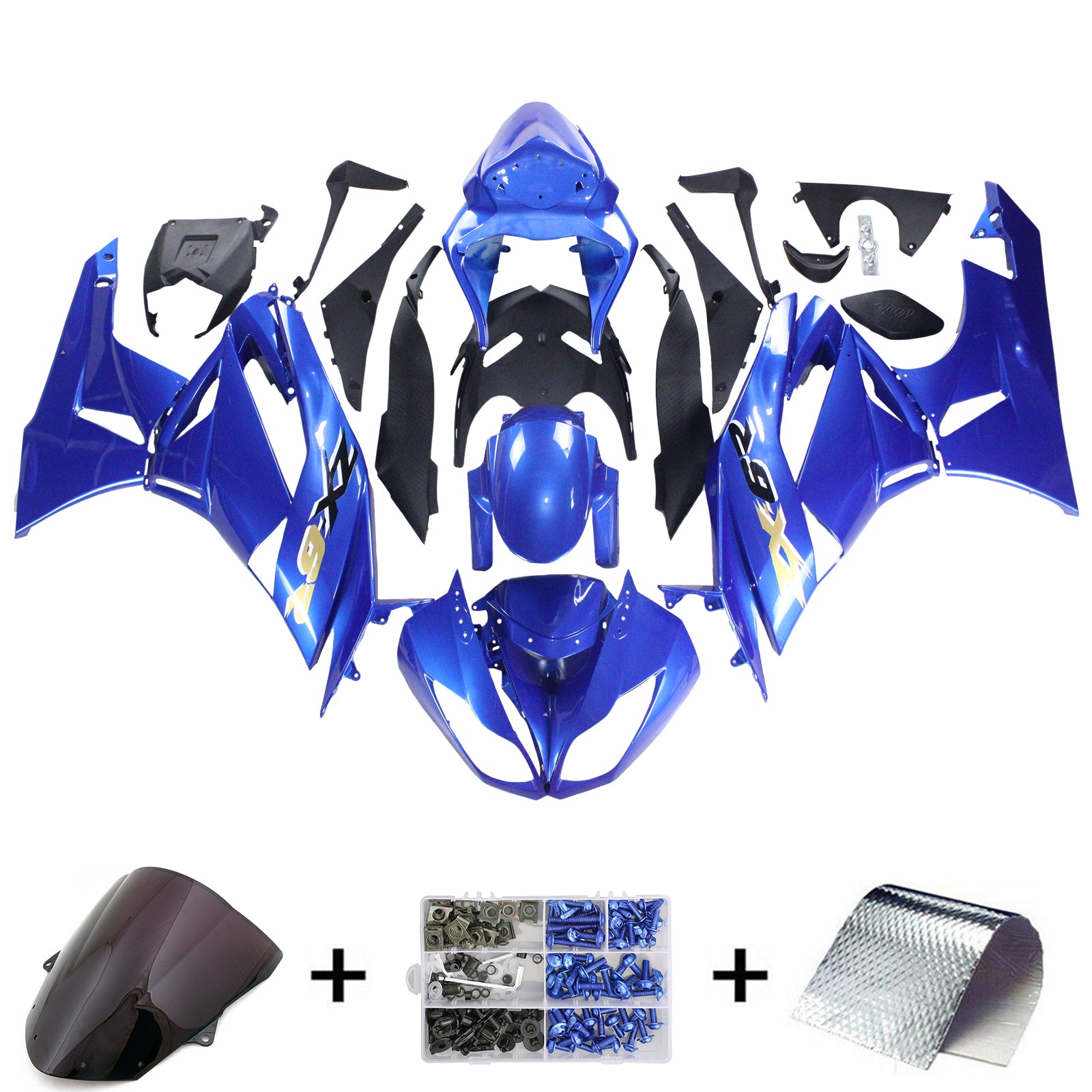 2009-2012 KAWASAKI ZX6R 636 Kit de carénage Kit de carrosserie en plastique Abs