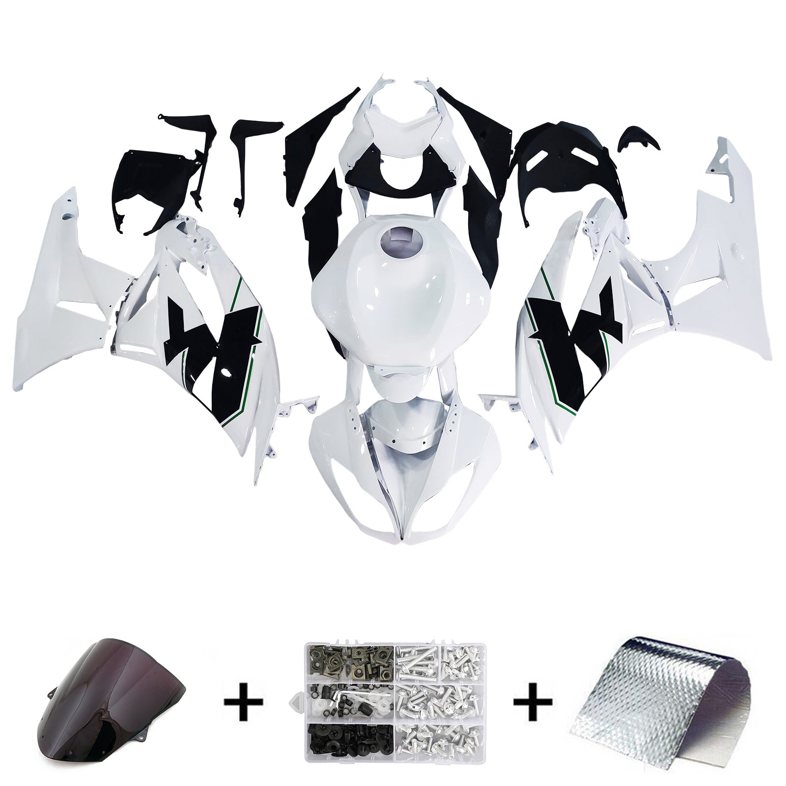 2009-2012 Kawasaki ZX6R 636 Kit de carénage carrosserie plastique ABS