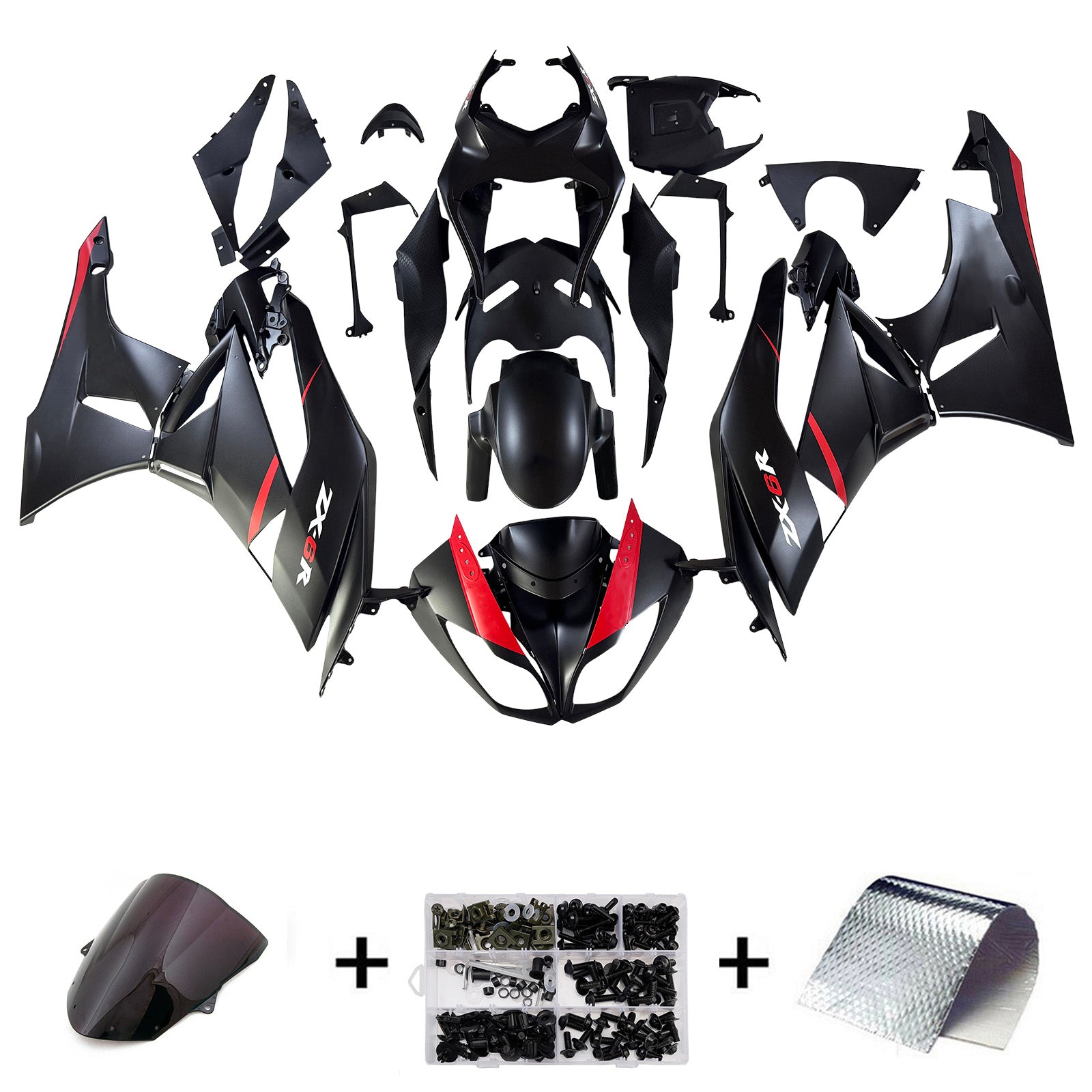 Injection Fairing Kit Bodywork Plastic ABS fit For Kawasaki ZX6R 636 2009-2012