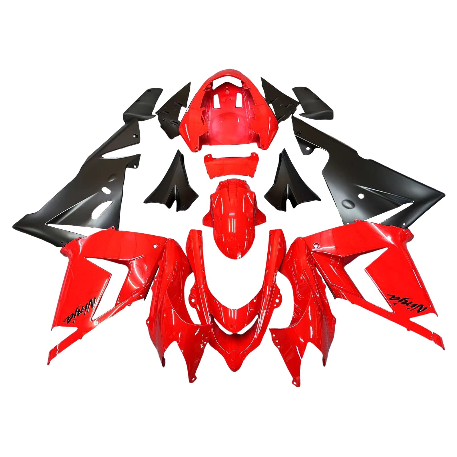 2004-2005 Kawasaki ZX10r Amotopart Fairings Red and Black Ninja Racing Customs Fairring