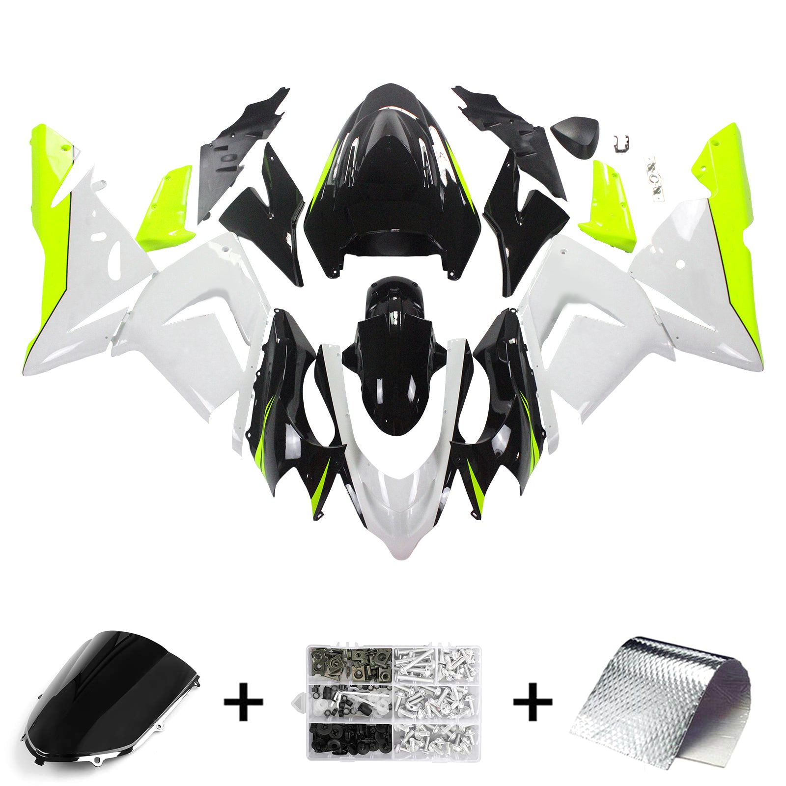 2004-2005 Kawasaki ZX10R Amotopart Injection Fairing Kit Bodywork Plastic ABS #126
