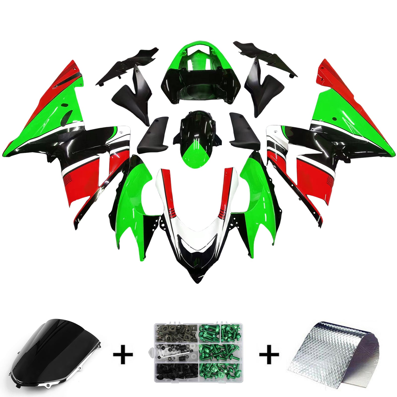 2004-2005 Kawasaki ZX10R Kit Carénage Carrosserie Plastique ABS