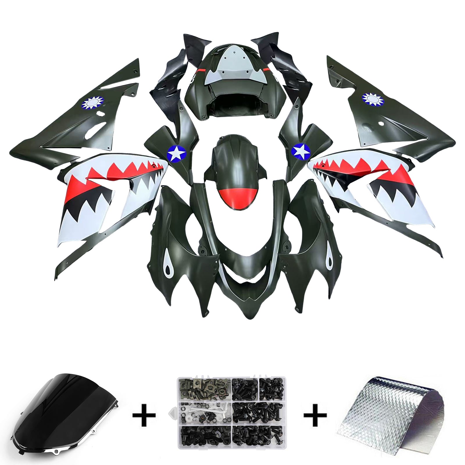 2004-2005 Kawasaki ZX10R Kit de carenado Carrocería Plástico ABS