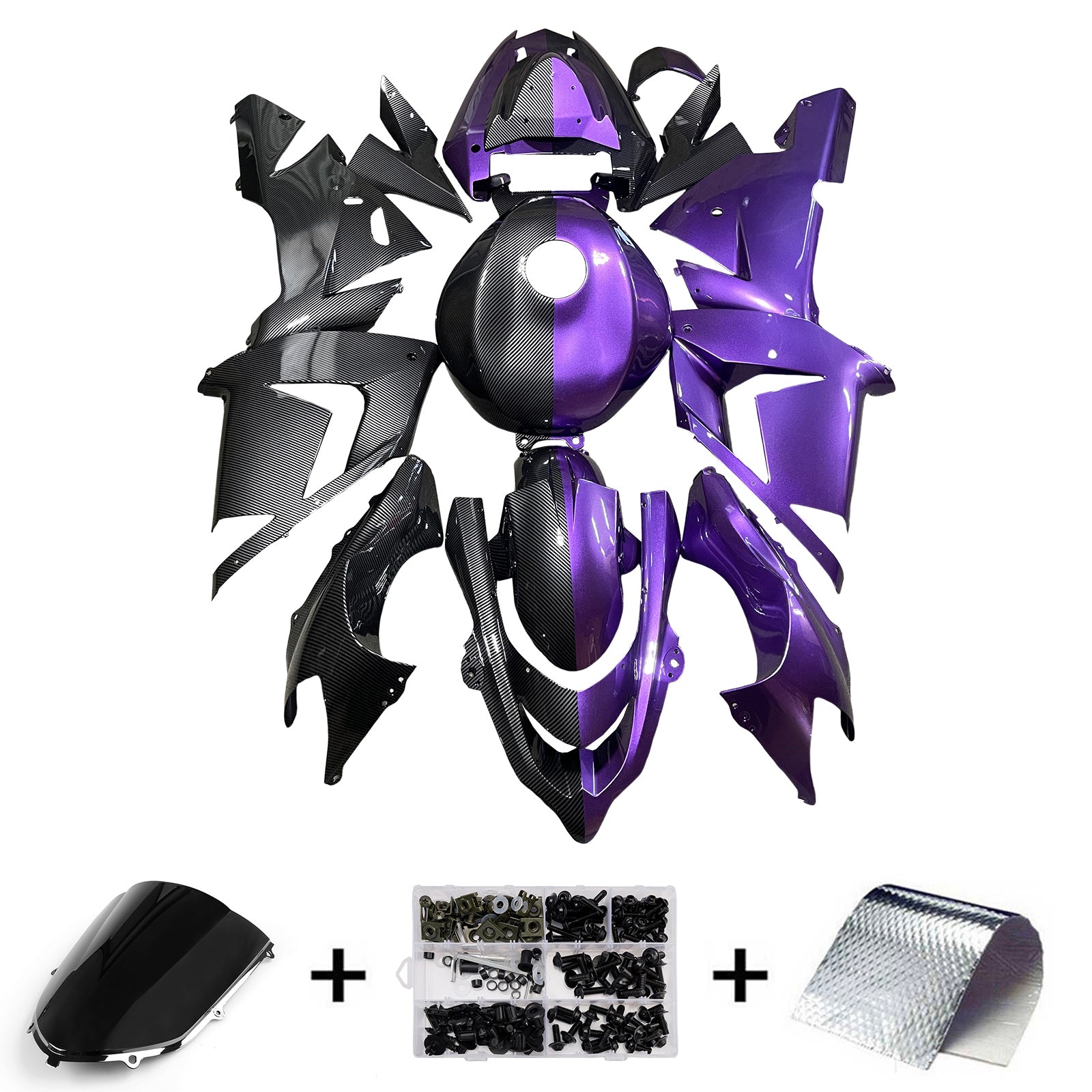 Injection Fairing Kit Bodywork Plastic ABS fit For Kawasaki ZX10R 2004-2005
