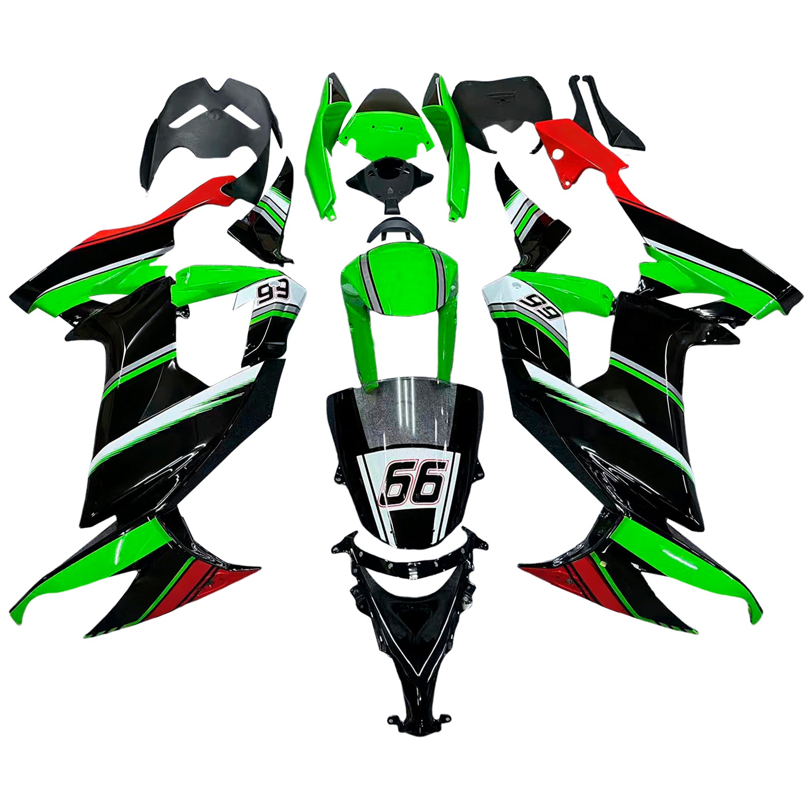 Kit de carénage d'injection Kawasaki ZX10R 2008-2010, carrosserie en plastique ABS #142