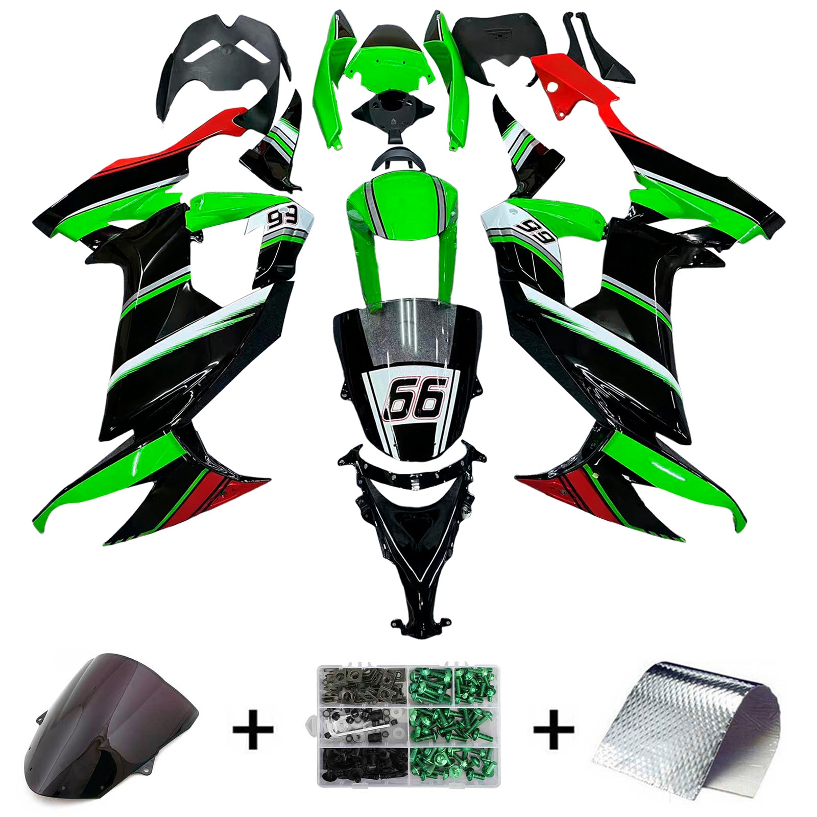 Kit de carénage d'injection Kawasaki ZX10R 2008-2010, carrosserie en plastique ABS #142