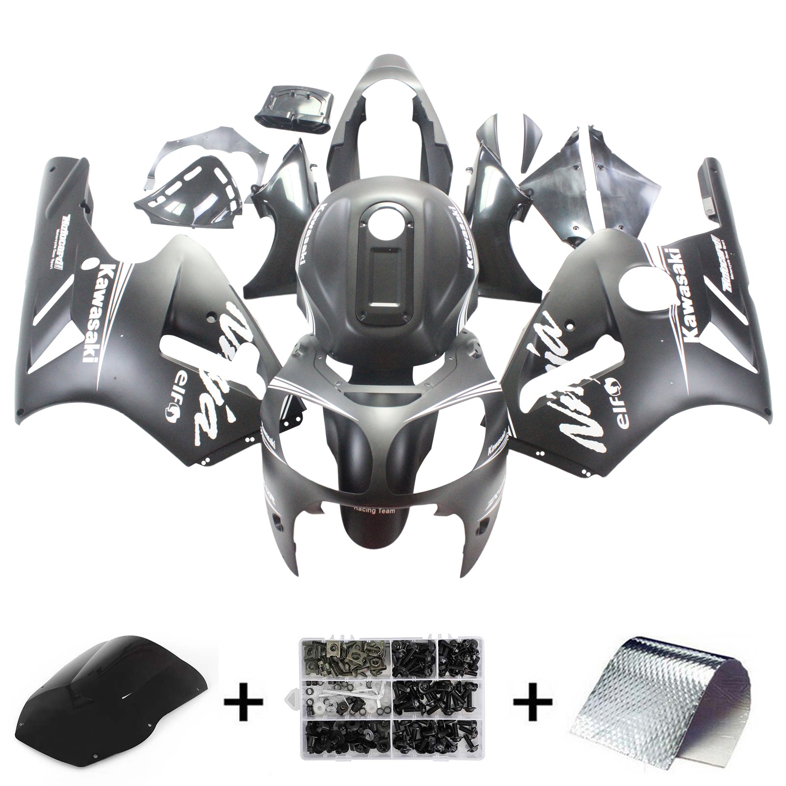 2000-2001 Kawasaki ZX12R Amotopart vstrekovacia kapotážová kapotáž karosérium Bodywork plast ABS #107