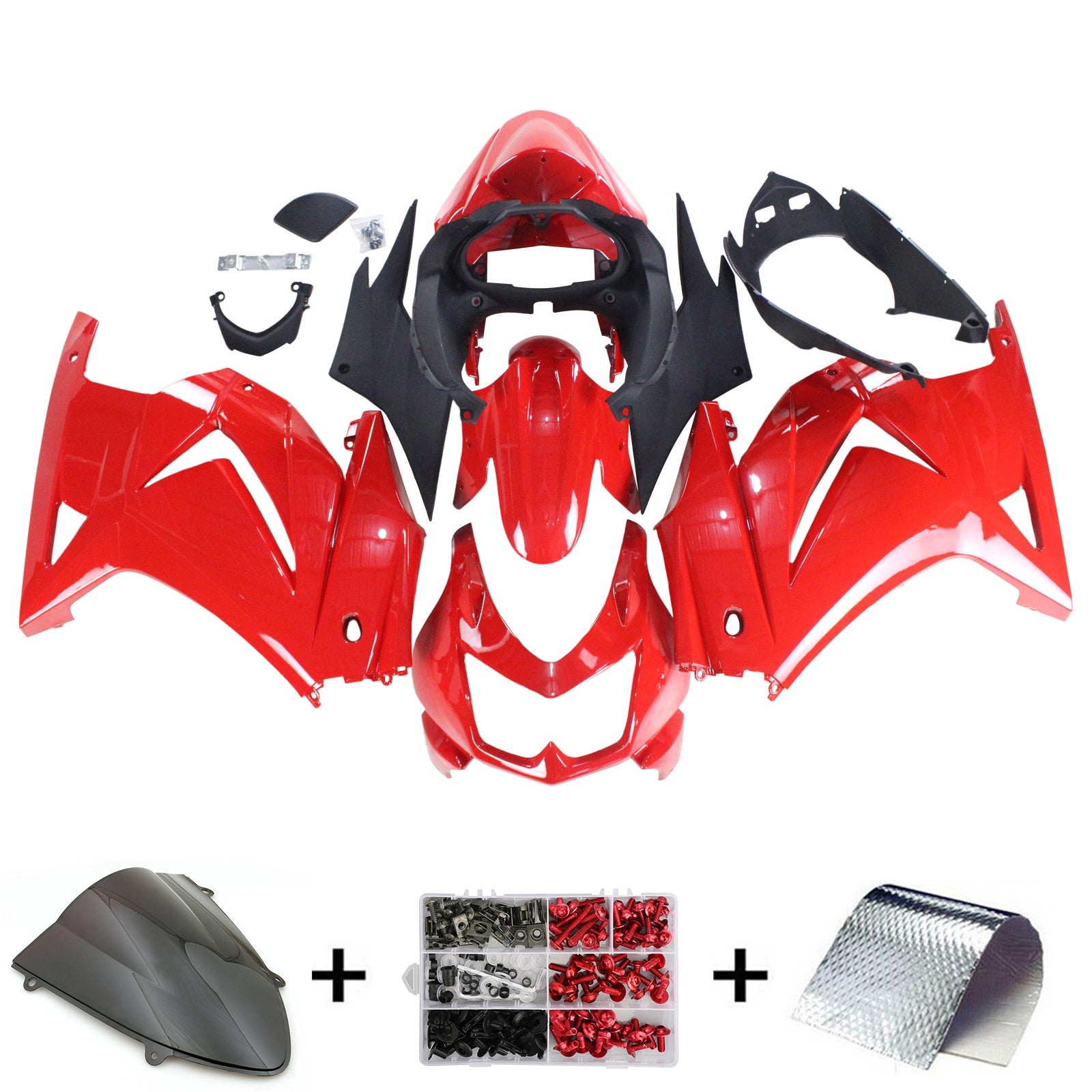 2008-2012 Kawasaki EX250/NINJA250 injektionsmässa kit Bodywork Plastic ABS
