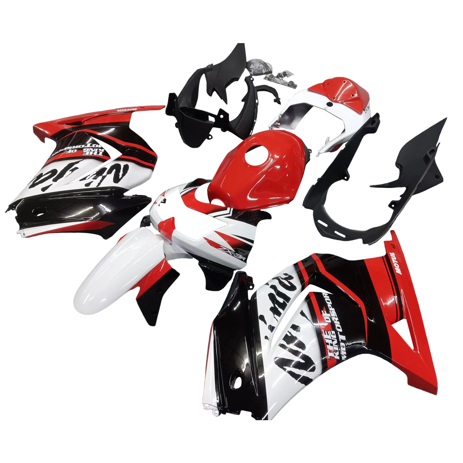 2008-2012 Kawasaki Ex250 Ninja250r Injeksjon Fairing Kit Bodywork Plast Abs #122