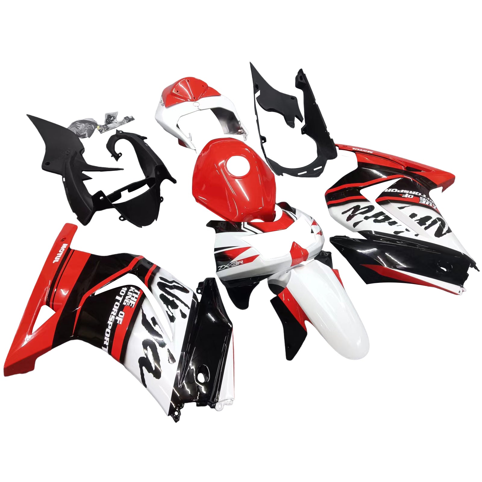 2008-2012 Kawasaki Ex250 Ninja250r Injeksjon Fairing Kit Bodywork Plast Abs #122