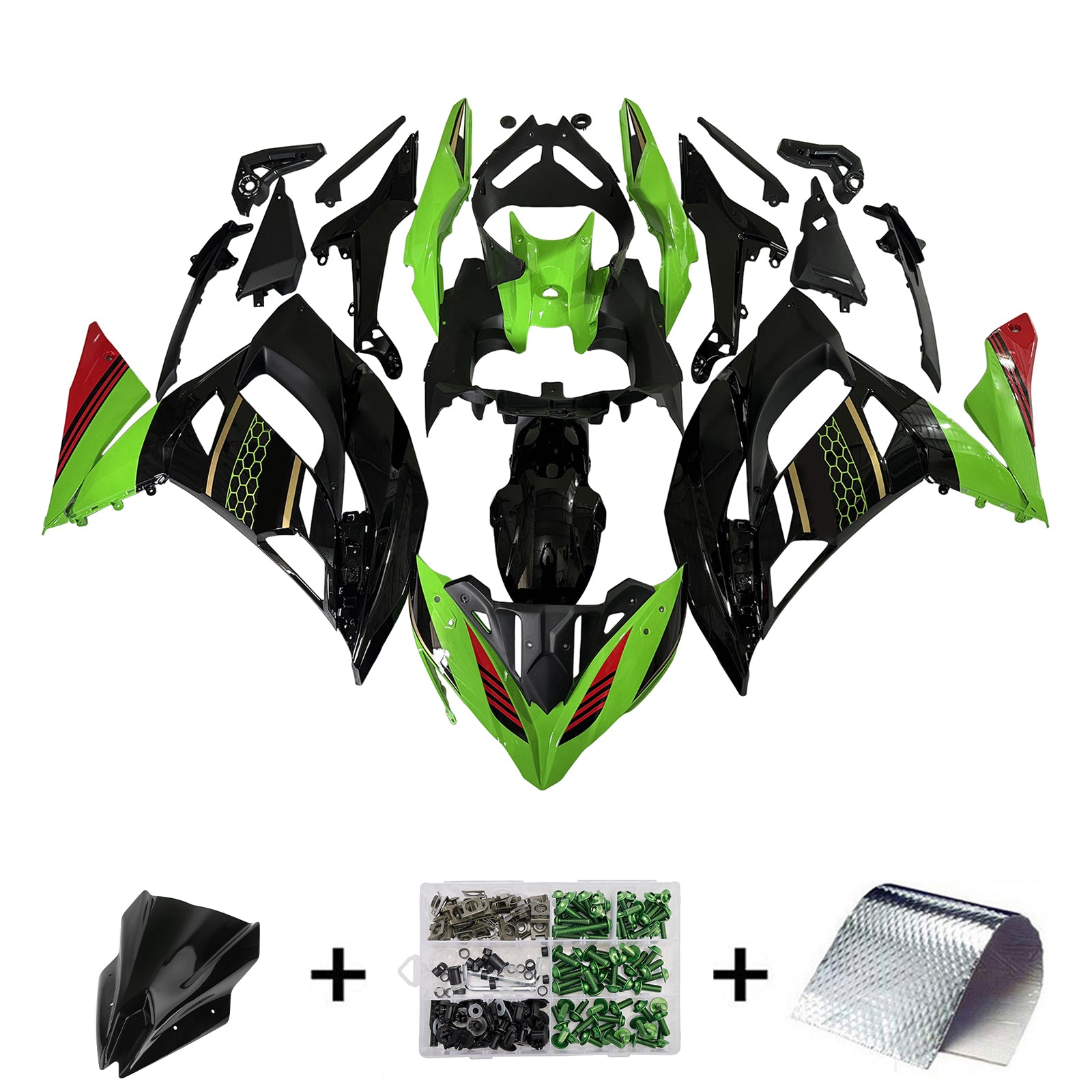 2017-2019 Kawasaki Ninja 650 ER-6F EX650 Fairing Kit Plastic 02# Generic