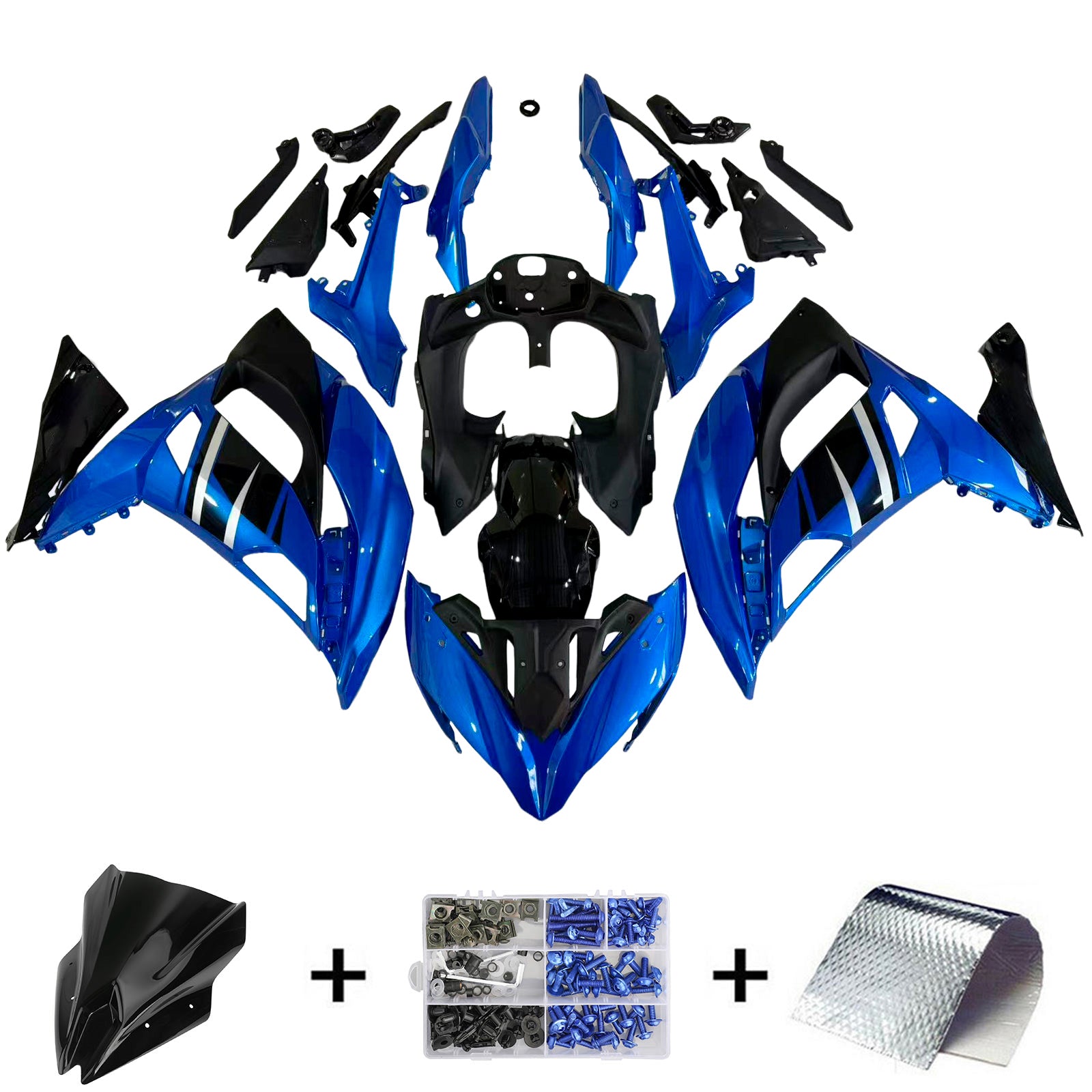 2017-2019 KAWASAKI ER6F/NINJA650R AMOTOPART INJEKTION FAIRING KUNDBOKT PLASTISK ABS #102