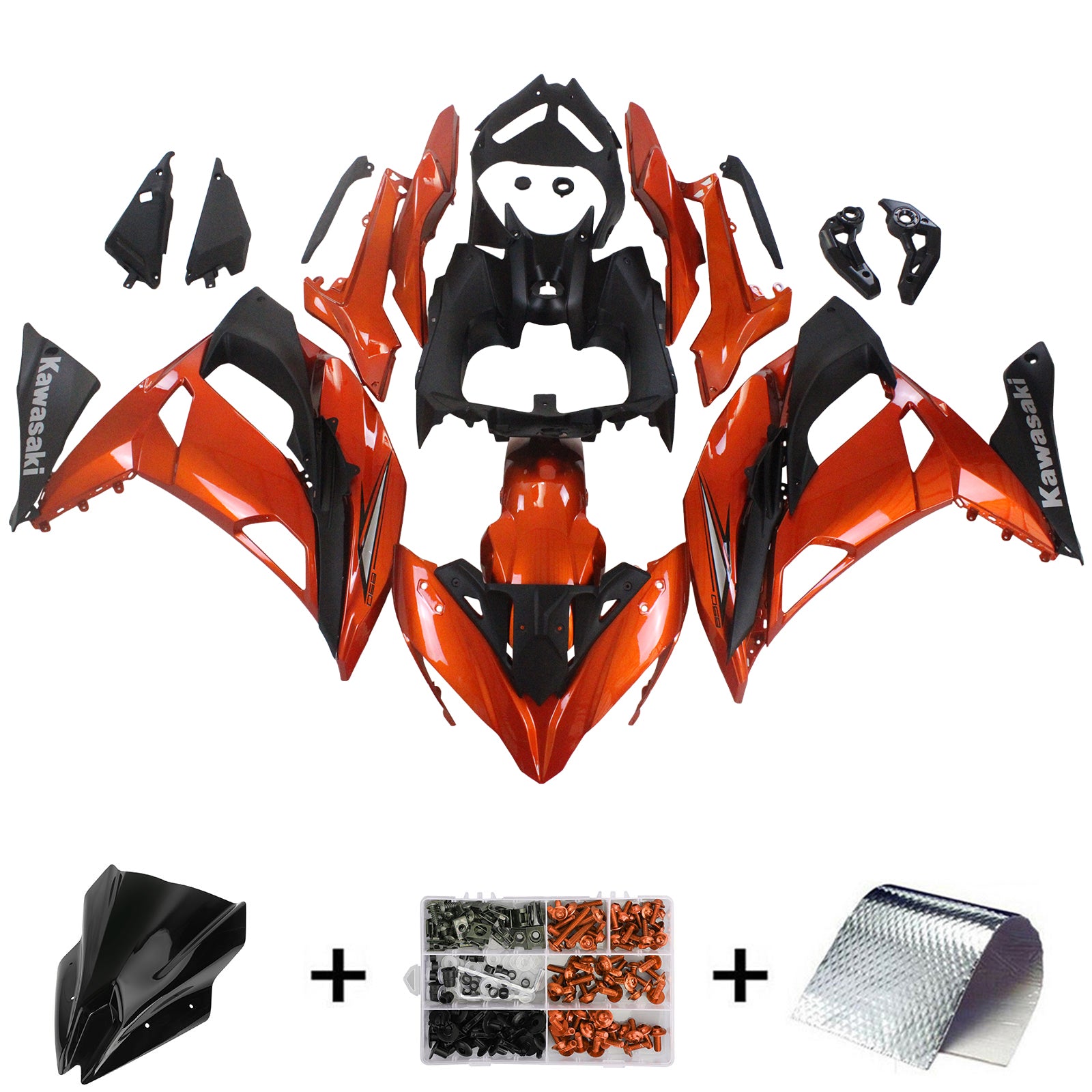 2017-2019 Kawasaki ER6F/Ninja650r Amotopart Injeksjon Fairing Kit Bodywork Plastic ABS #104