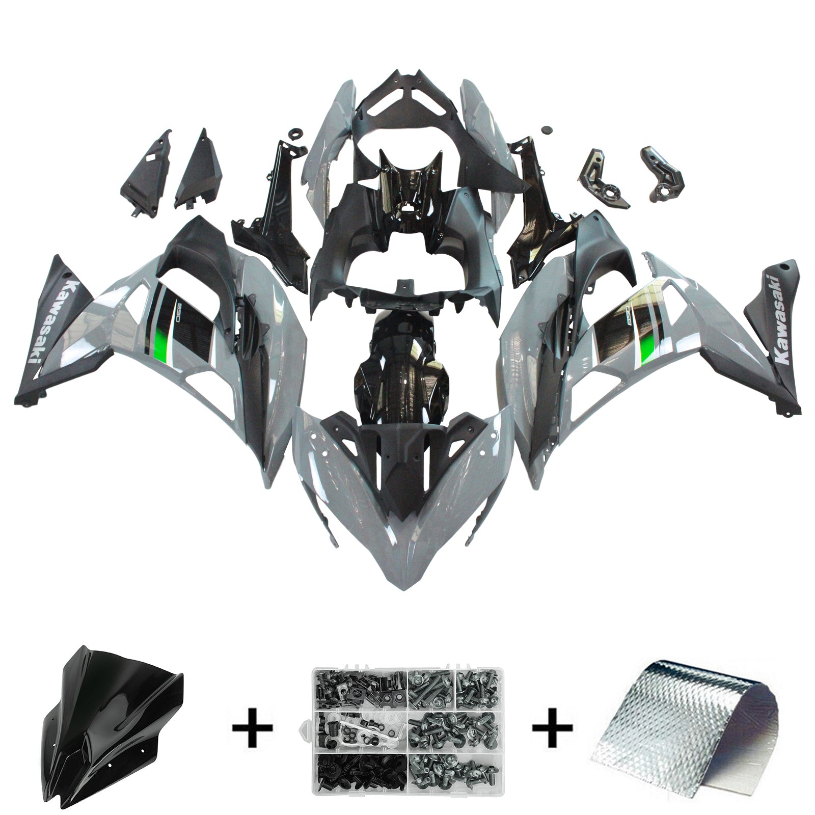 2017-2019 KAWASAKI ER6F/NINJA650R AMOTOPART INJECTION CAURING Kit Bodywork Plastic ABS # 105