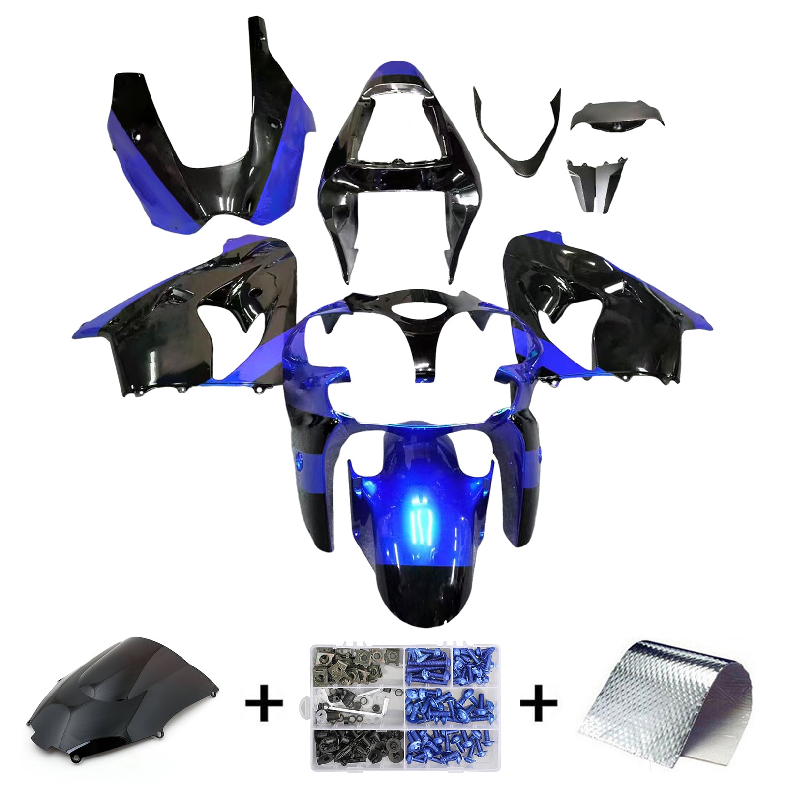 Kit de carénage d'injection Kawasaki ZX9R 2002-2003, carrosserie en plastique ABS #126