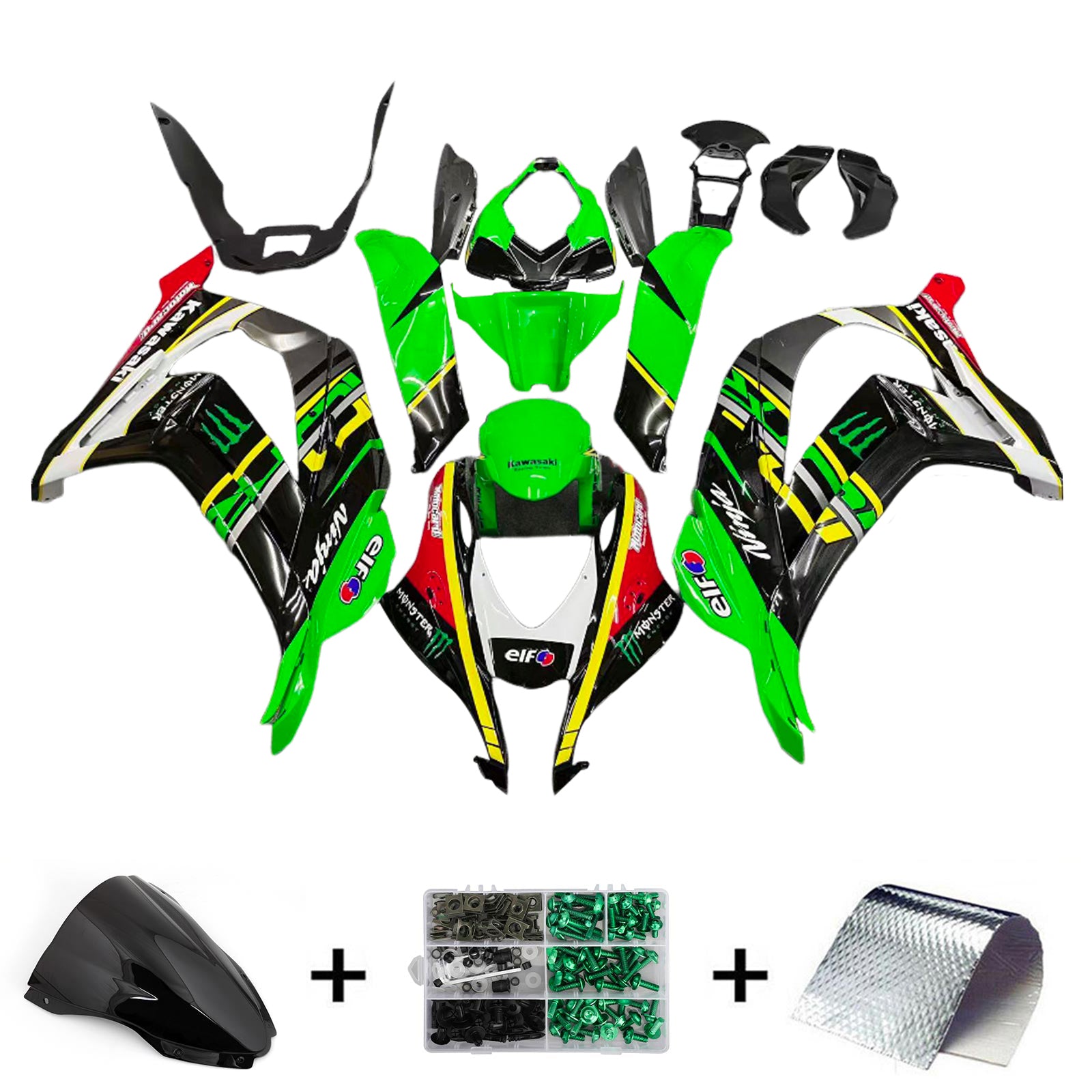 2016-2020 Kawasaki ZX10R Amotopart Injeksjon Fairing Kit Bodywork Plast Abs #113