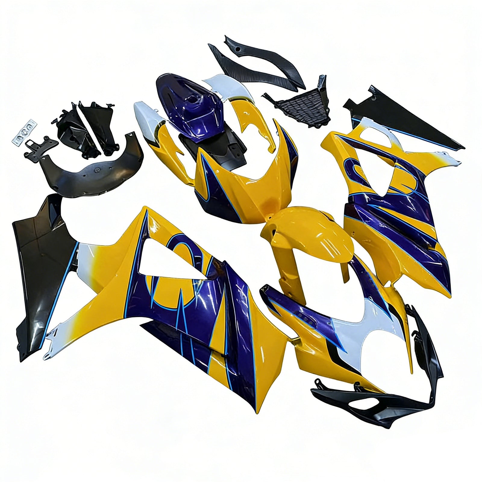 2007-2008 Suzuki GSXR 1000 Geel Blauw Alstare Corona Racing Stroomlijnkappen Generiek