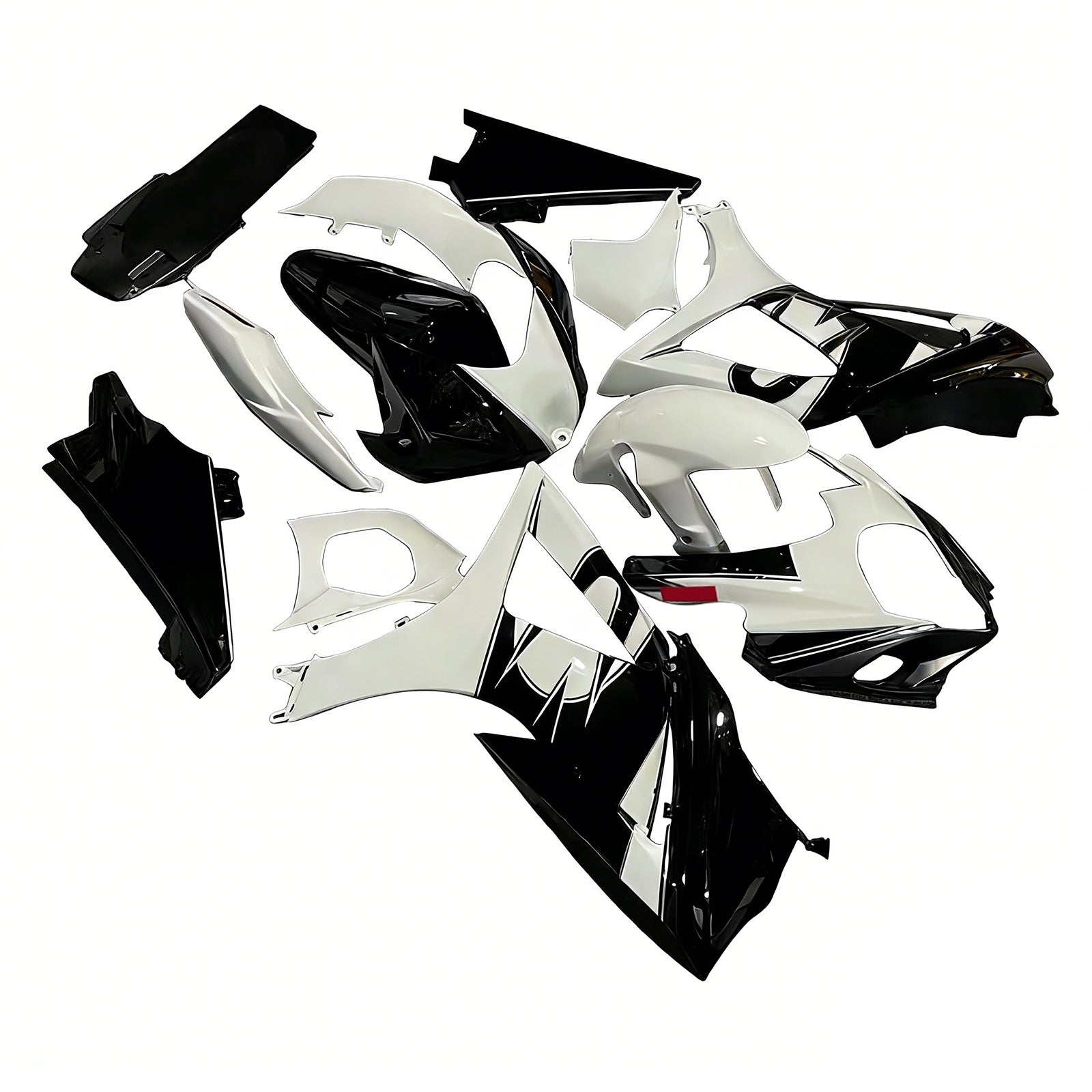 Suzuki GSXR 1000 2007-2008 Negra & Carenados de carreras GSXR blancos genéricos