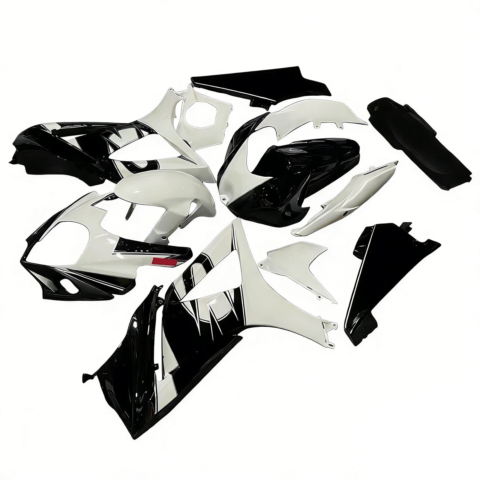 Suzuki GSXR 1000 2007-2008 Negra & Carenados de carreras GSXR blancos genéricos