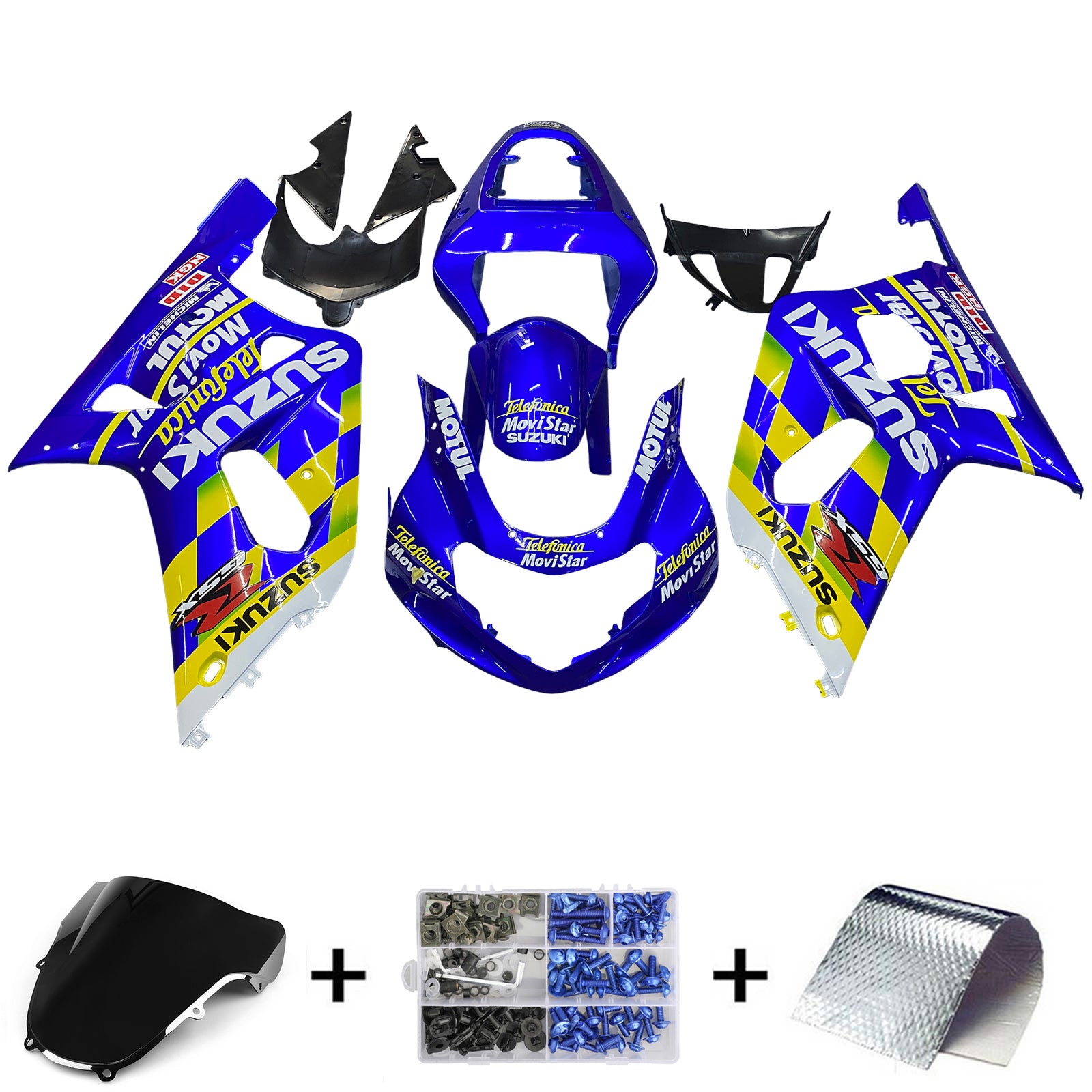 2001-2003 Suzuki GSXR 600 Blue Movistar Suzuki Racing Fairings Generic