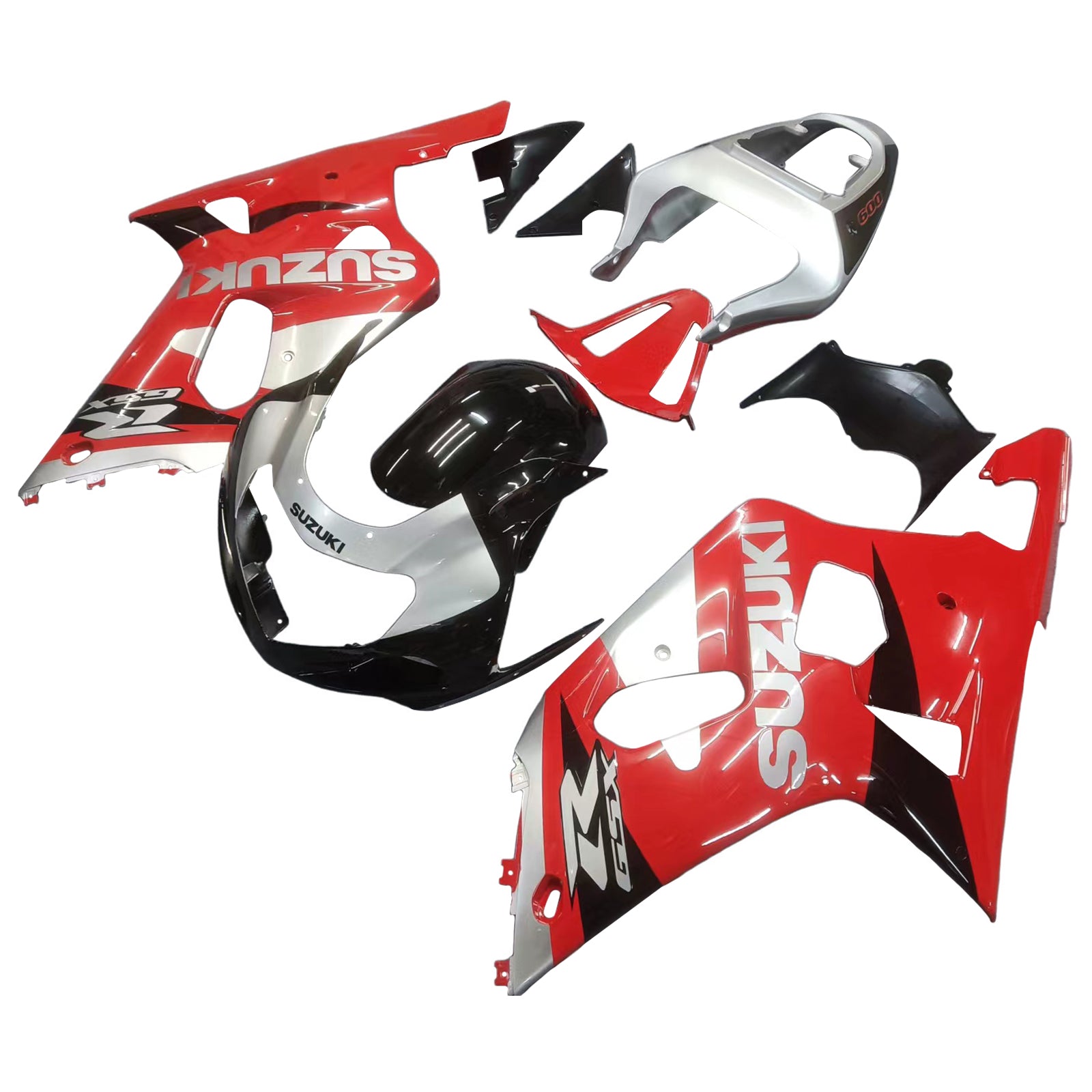 2001-2003 Suzuki GSXR 600 Red Silver Black GSXR Racing Fairings Generic