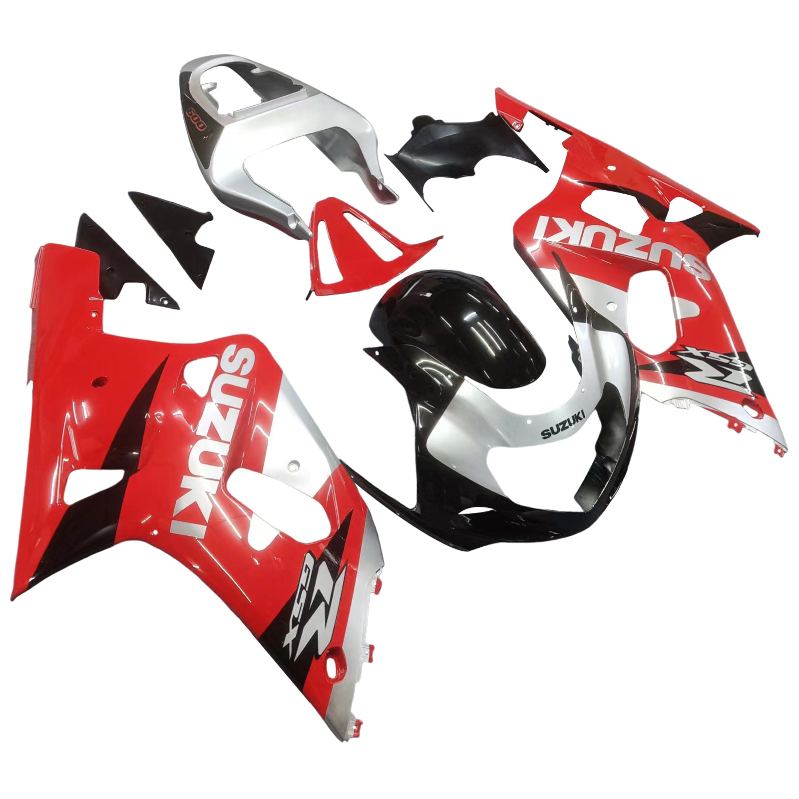 2001-2003 Suzuki GSXR 600 Red Silver Black GSXR Racing Fairings Generic
