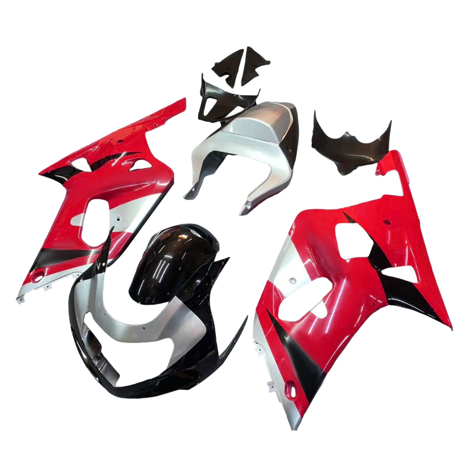2001-2003 Suzuki GSXR 750 Amotopart Fairings Red Silver Black GSXR Racing