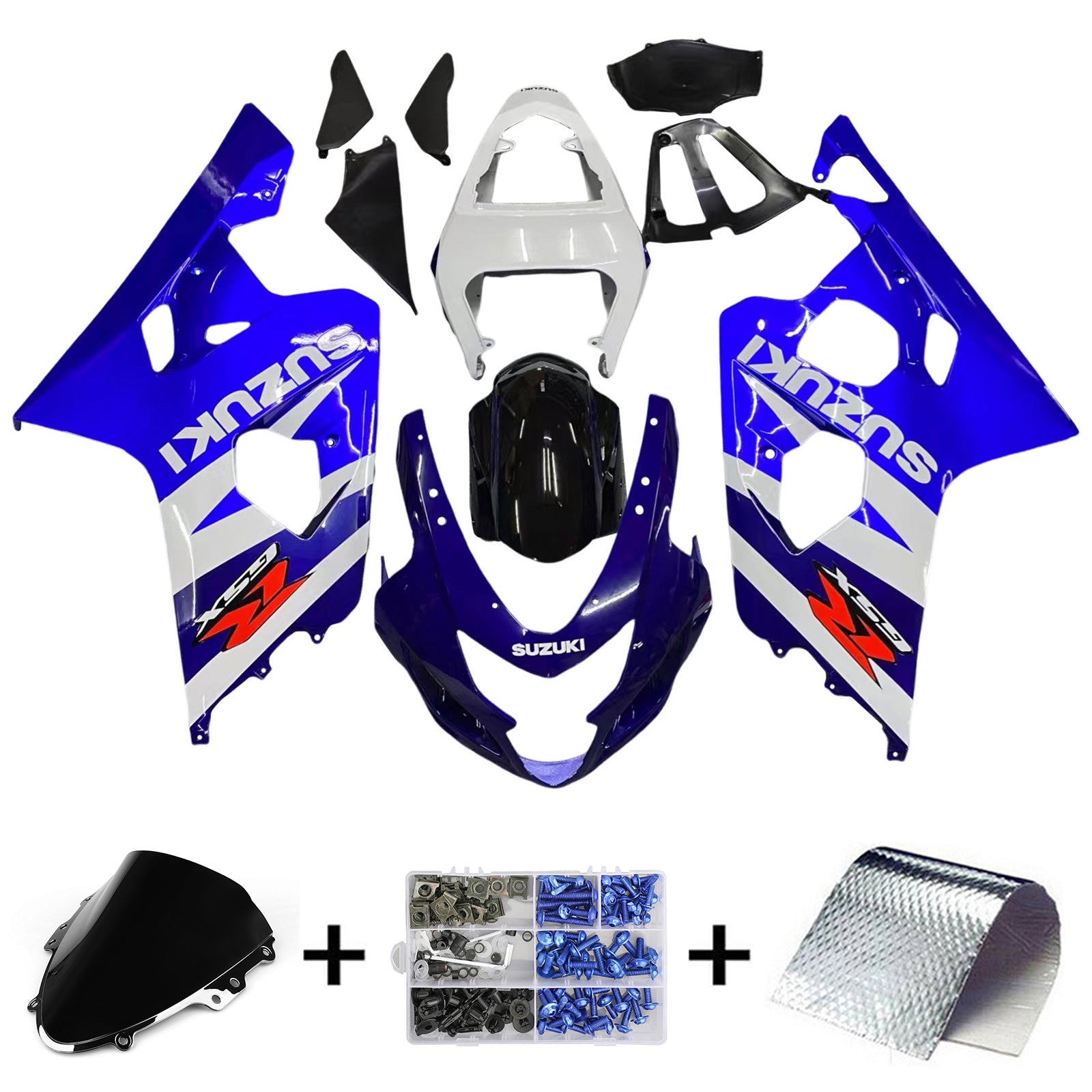 2004-2005 Suzuki GSXR 600/750 K4 Kit de carenagem de injeção Plástico ABS #107 Amotopart