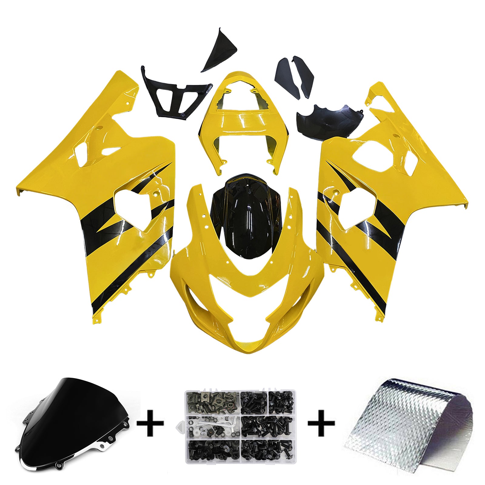 2004-2005 Suzuki GSXR 600/750 K4 Amotopart Kit de carénage d'injection carrosserie plastique ABS #135