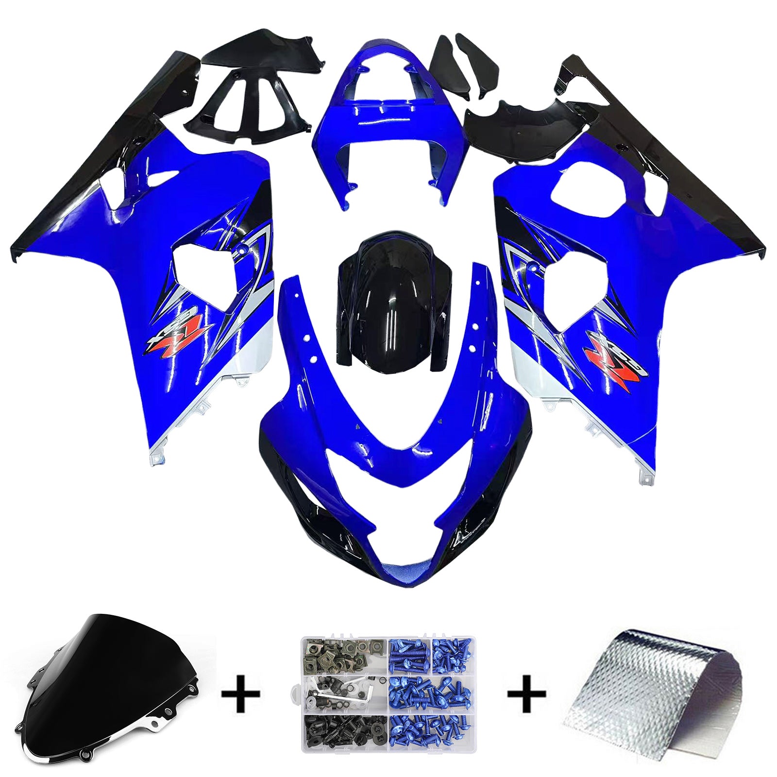 2004-2005 Suzuki GSXR 600/750 K4 Injeksjon Fairing Kit Bodywork Plastic ABS