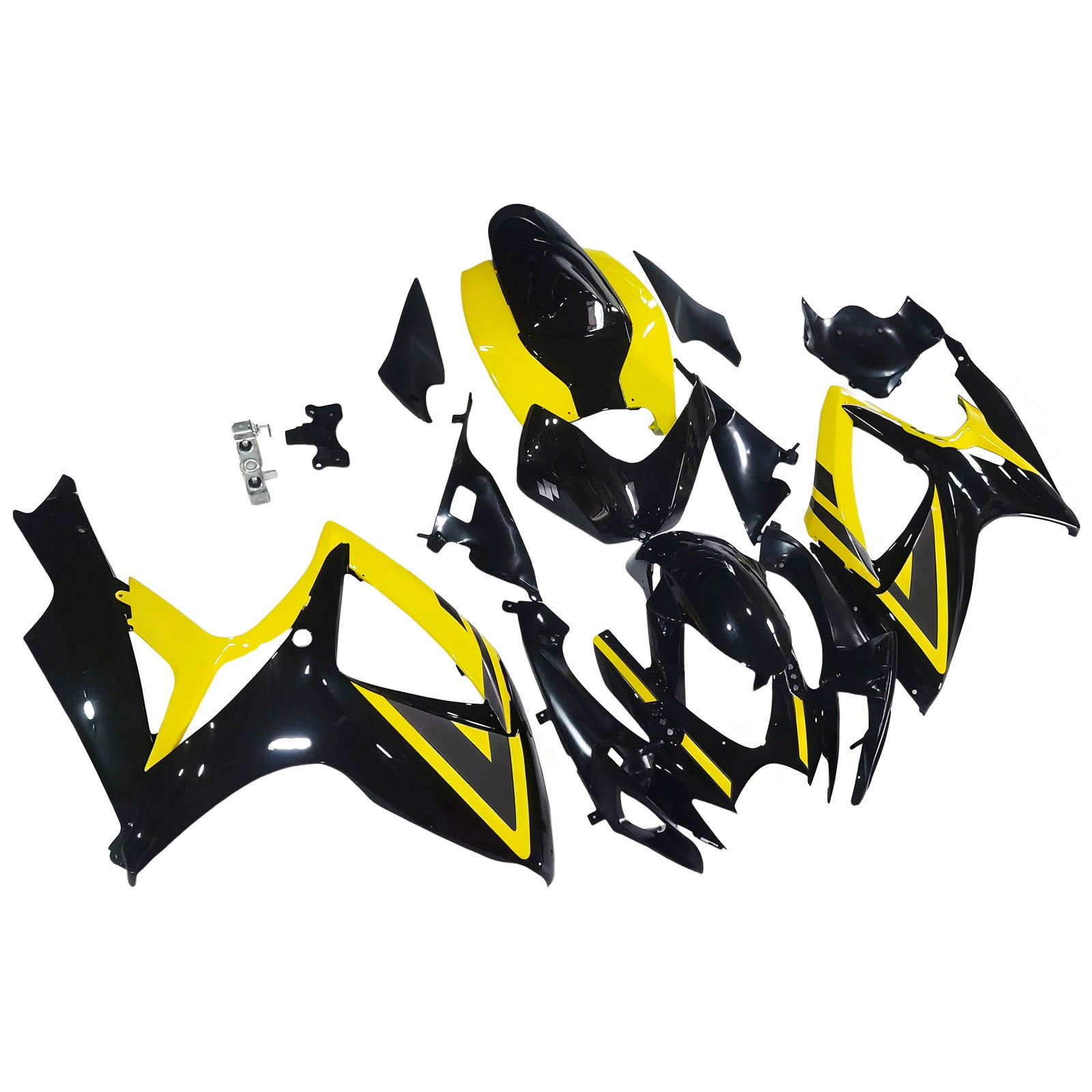 2006-2007 Suzuki GSXR 600 750 Noir & Jaune GSXR Racing Carénages Générique