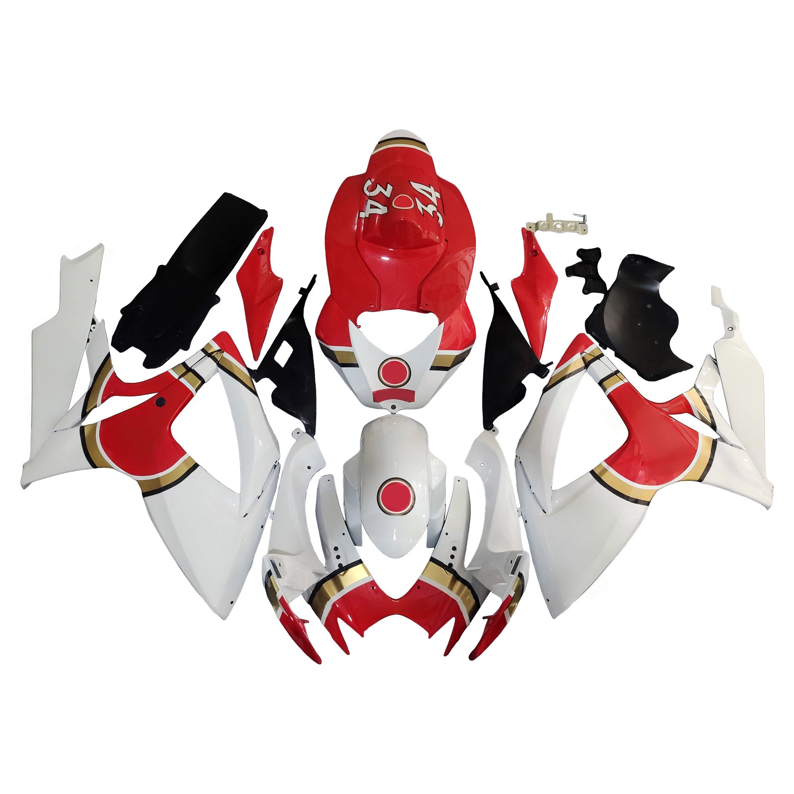 2006-2007 GSXR 600/750 Rode carrosseriekuip ABS spuitgegoten kunststoffenset Generiek