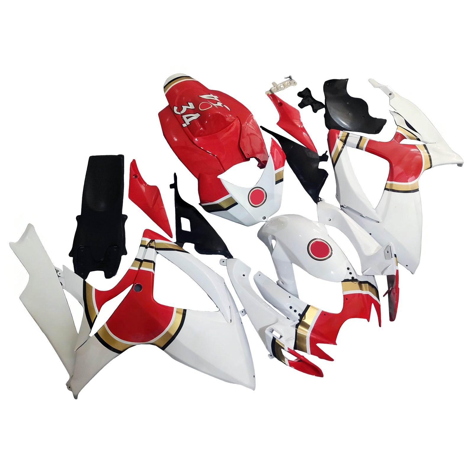 2006-2007 GSXR 600/750 Rode carrosseriekuip ABS spuitgegoten kunststoffenset Generiek