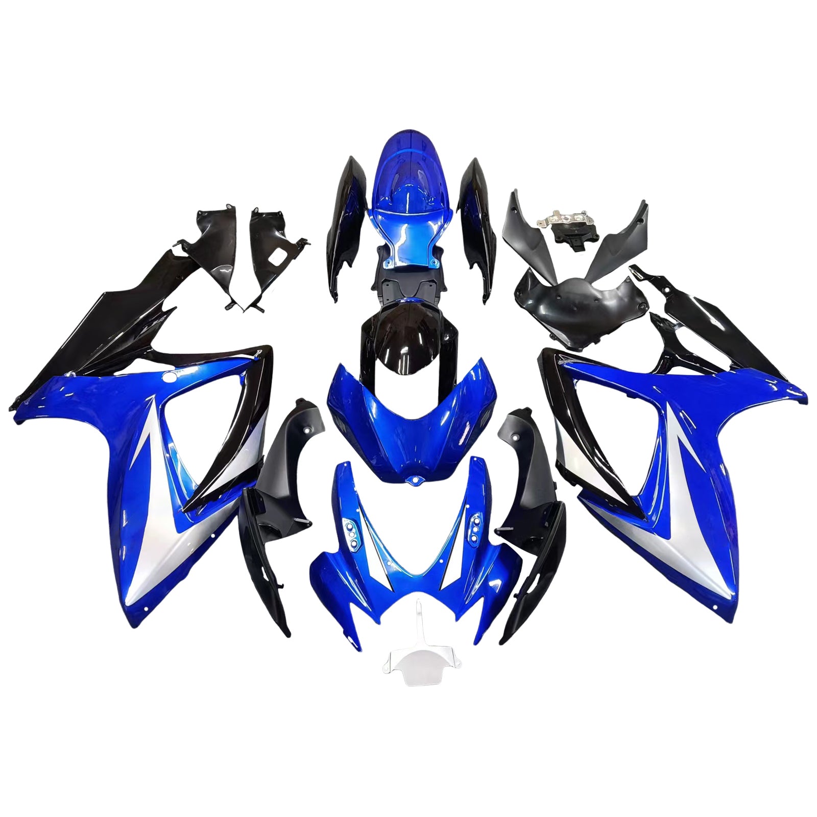 Suzuki GSXR 600 750 Azul 2006-2007 & Carenados de carreras GSXR negros genéricos