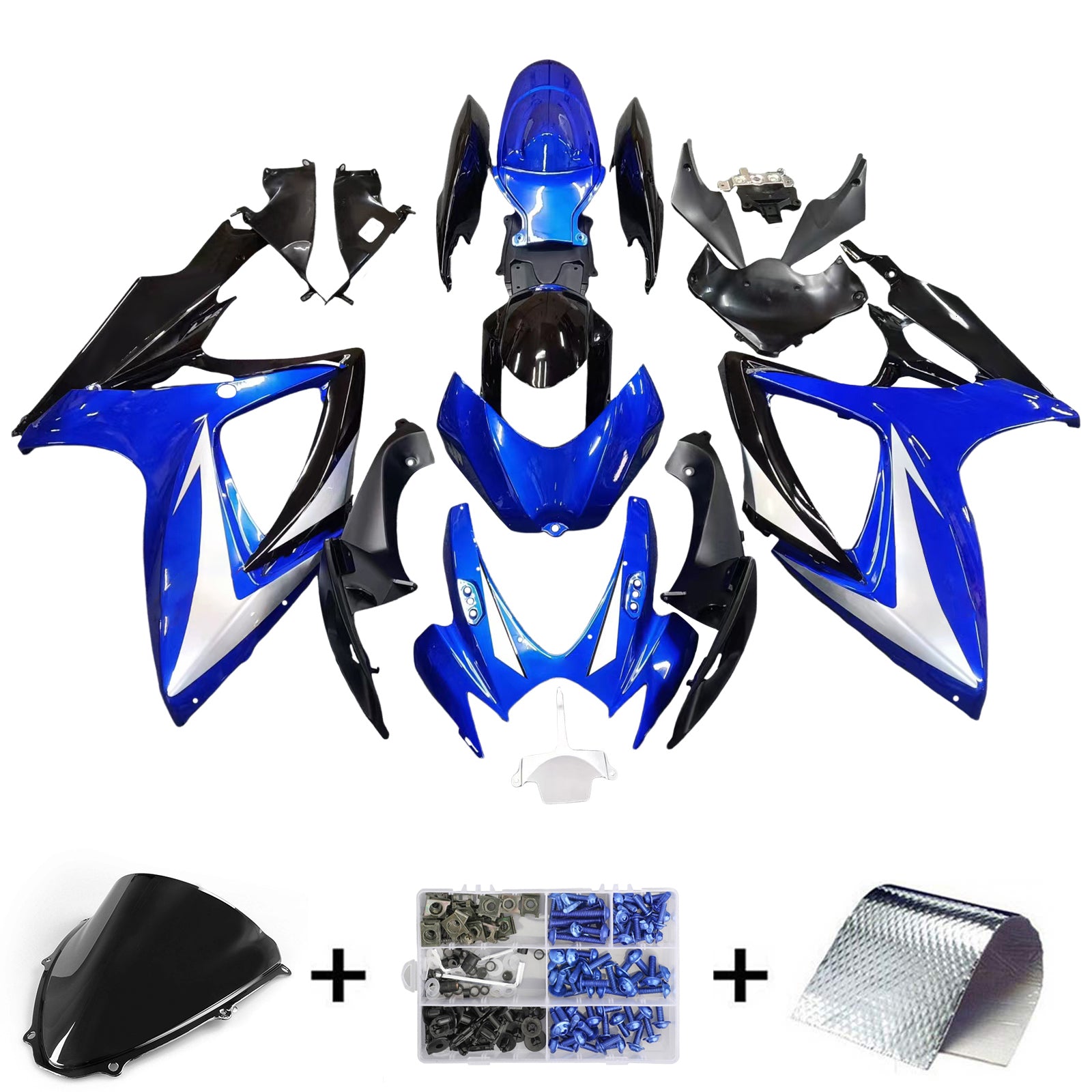2006-2007 Suzuki GSXR 600 750 Blauw & Zwart GSXR Racing Stroomlijnkappen Generiek